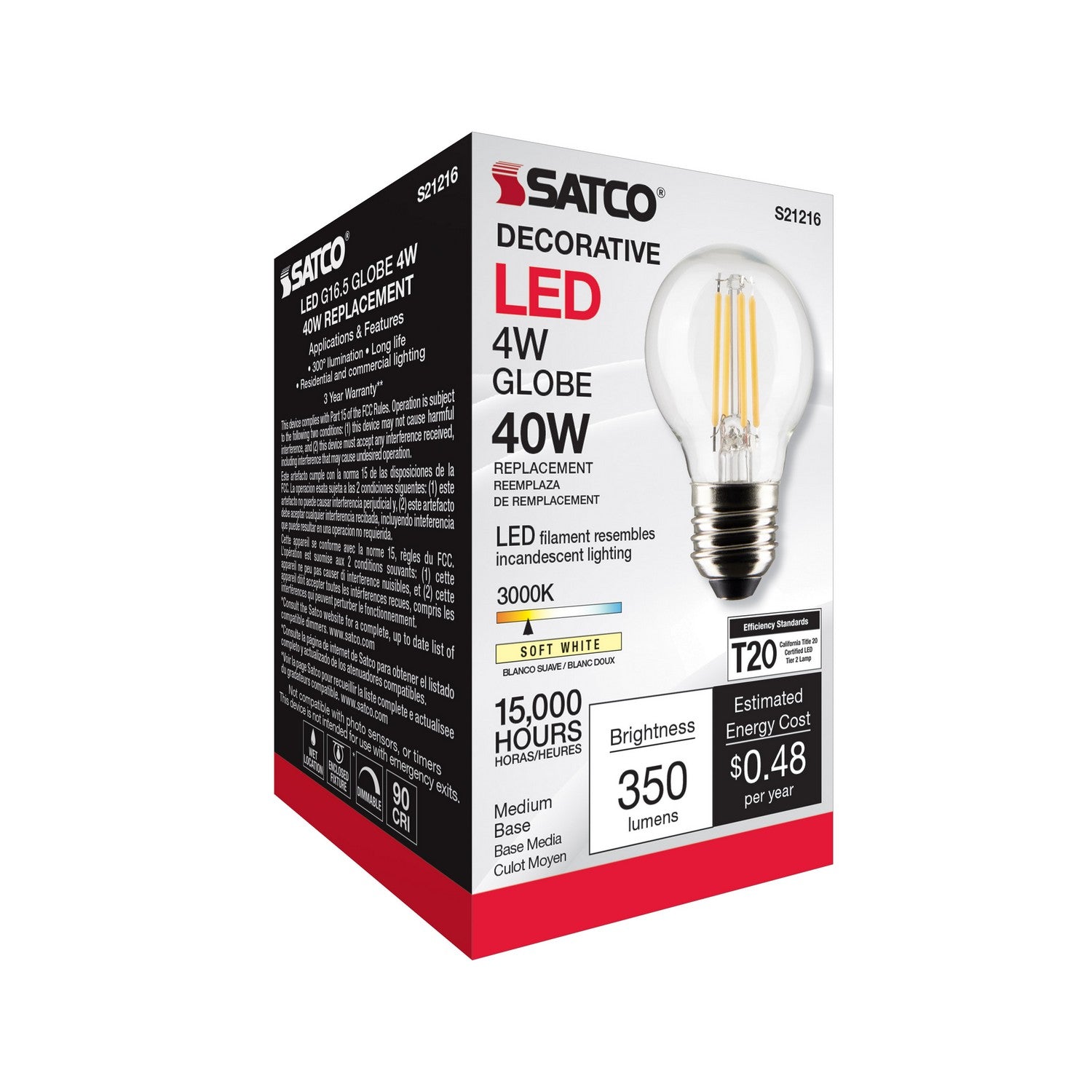 Satco - S21216 - Light Bulb - Clear