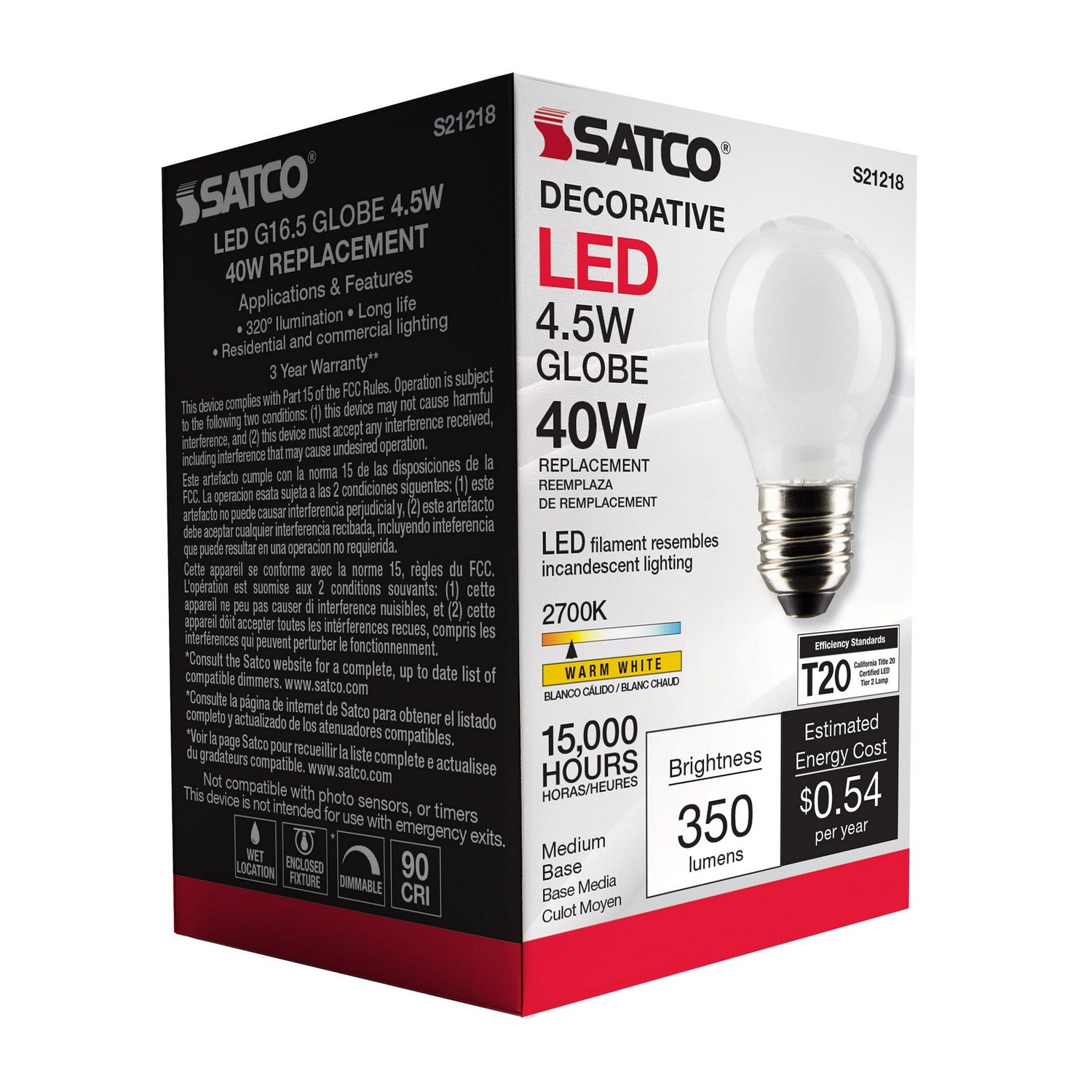 Satco - S21218 - Light Bulb - White