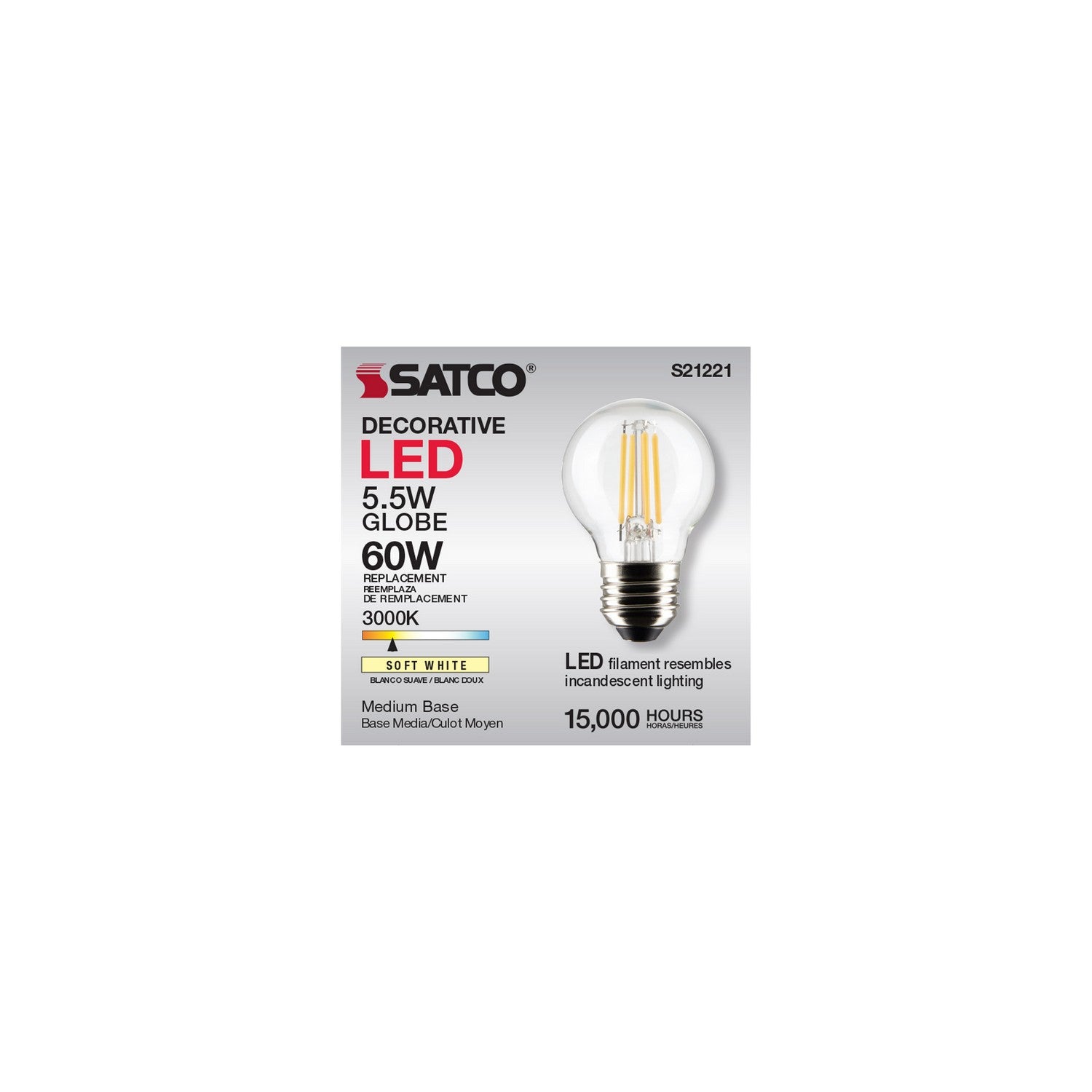 Satco - S21221 - Light Bulb - Clear