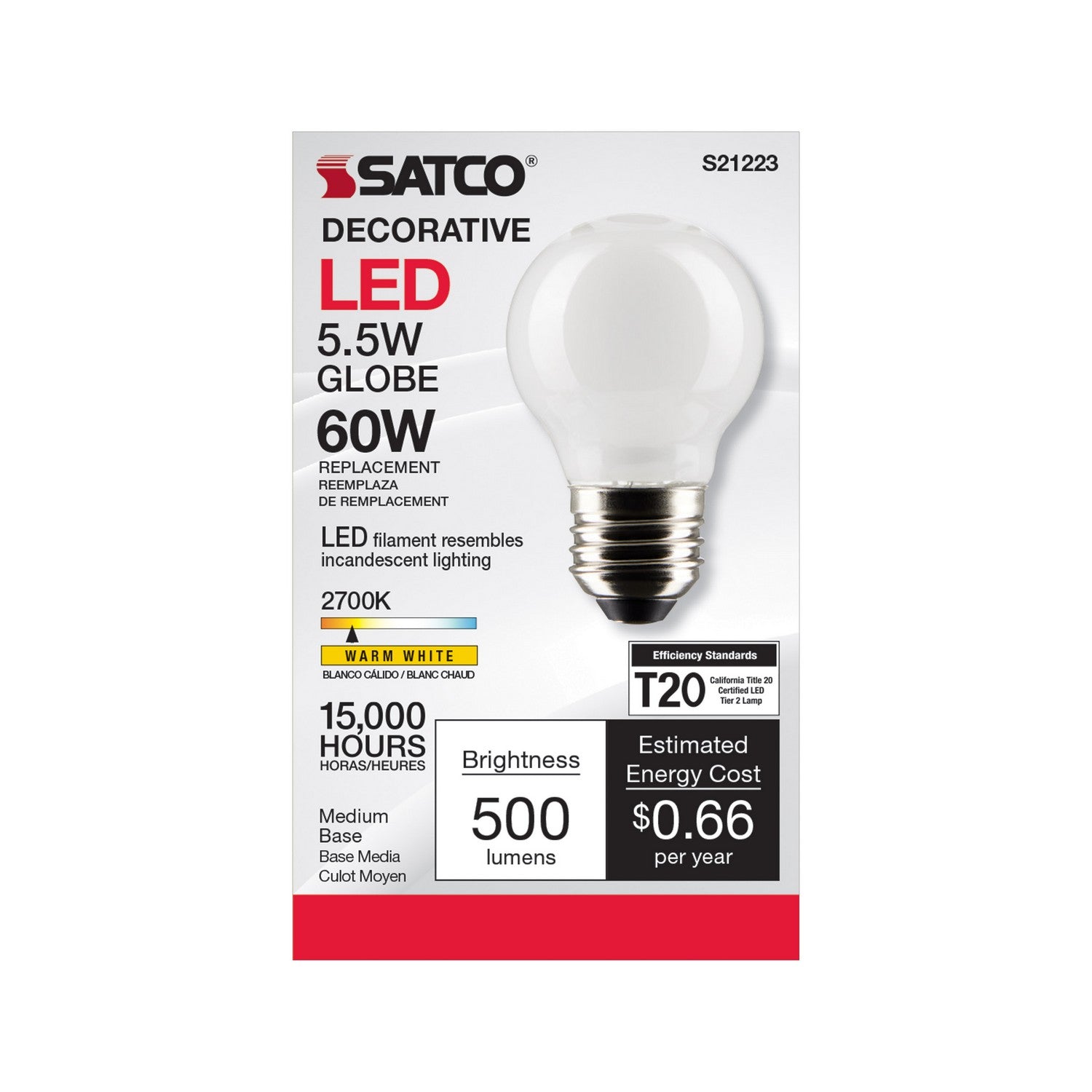 Satco - S21223 - Light Bulb - White