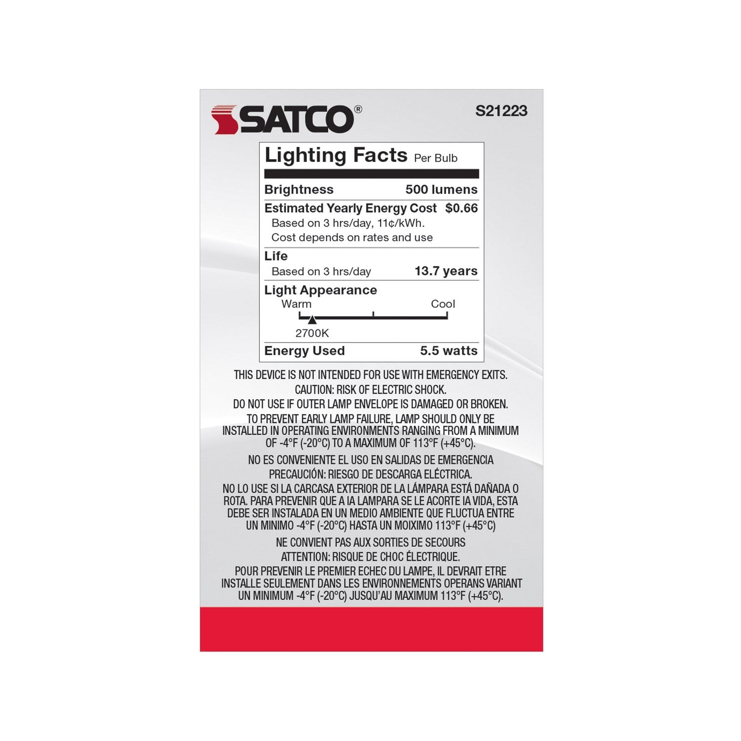 Satco - S21223 - Light Bulb - White