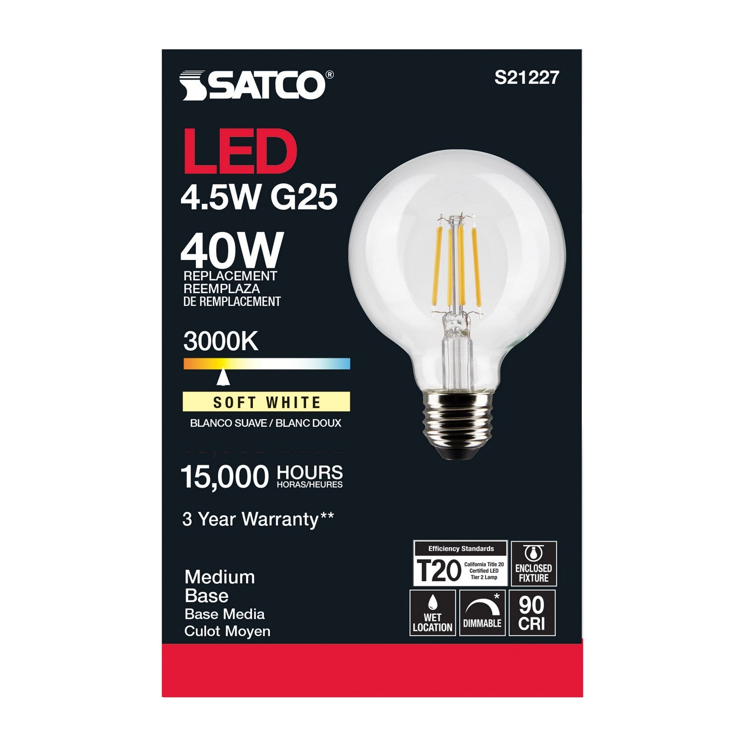 Satco - S21227 - Light Bulb - Clear