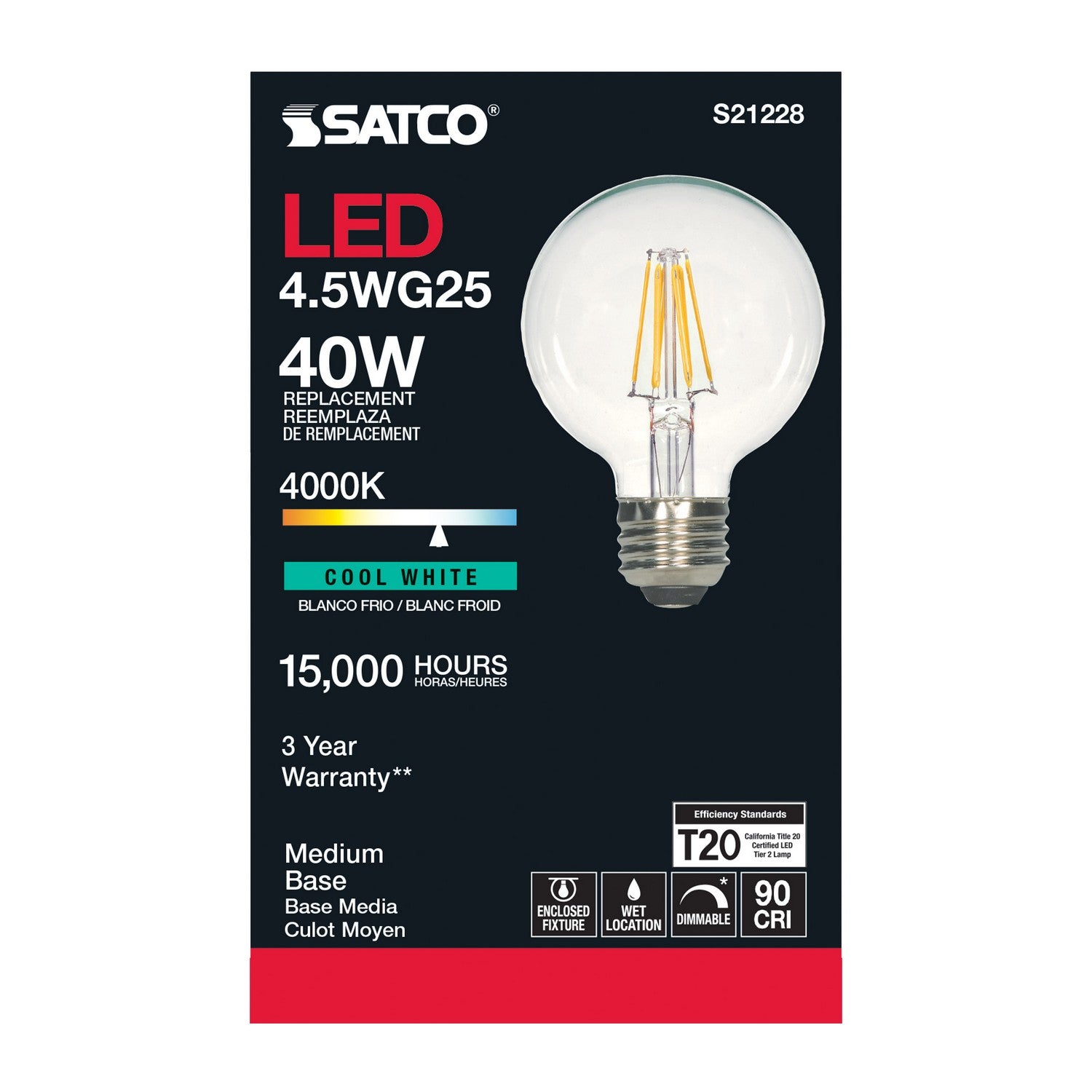 Satco - S21228 - Light Bulb - Clear