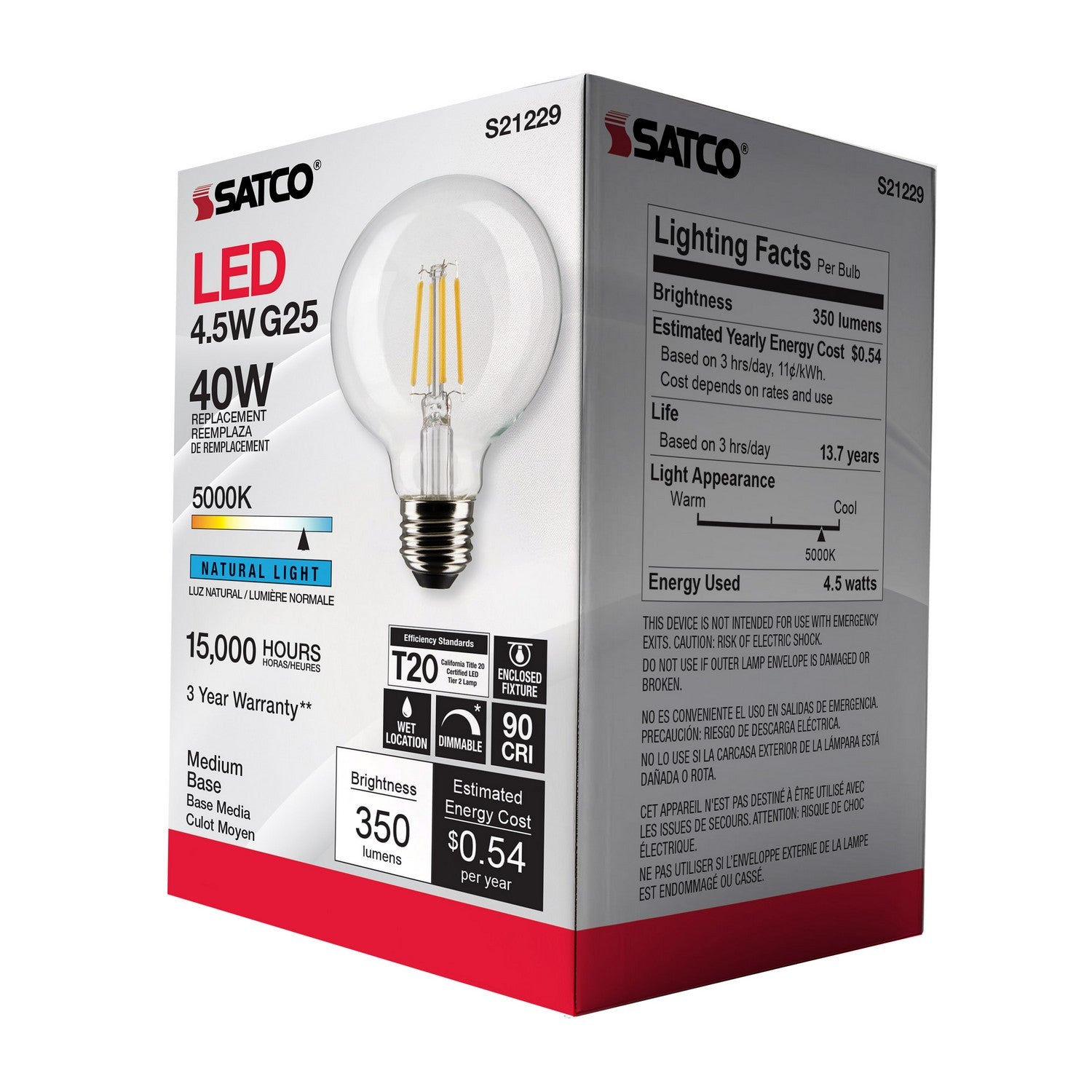 Satco - S21229 - Light Bulb - Clear