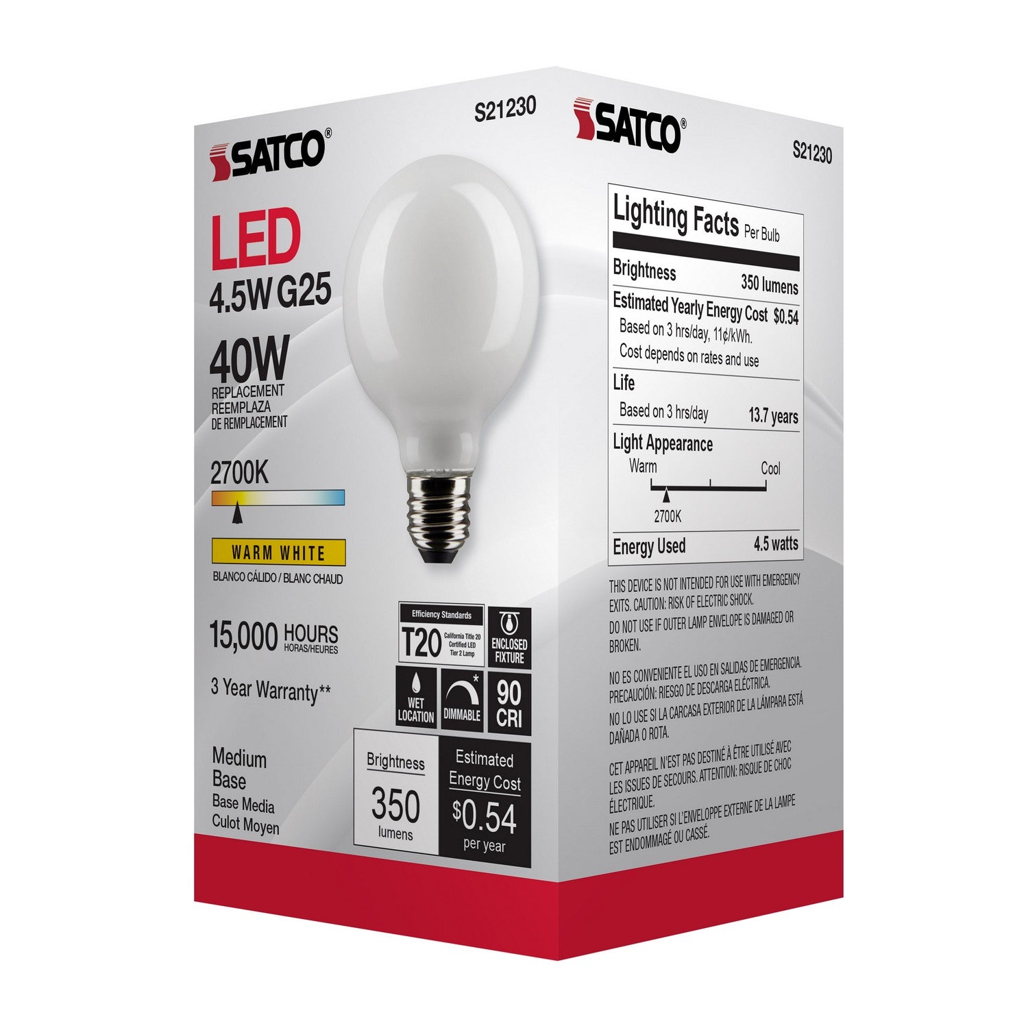 Satco - S21230 - Light Bulb - White