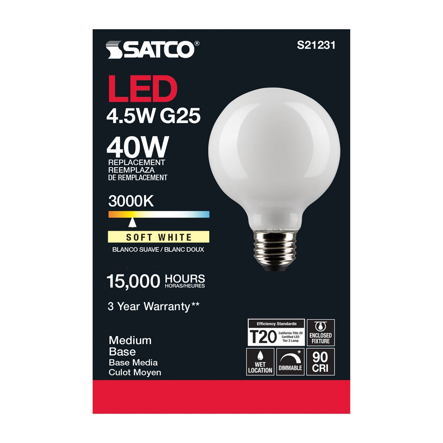 Satco - S21231 - Light Bulb - White