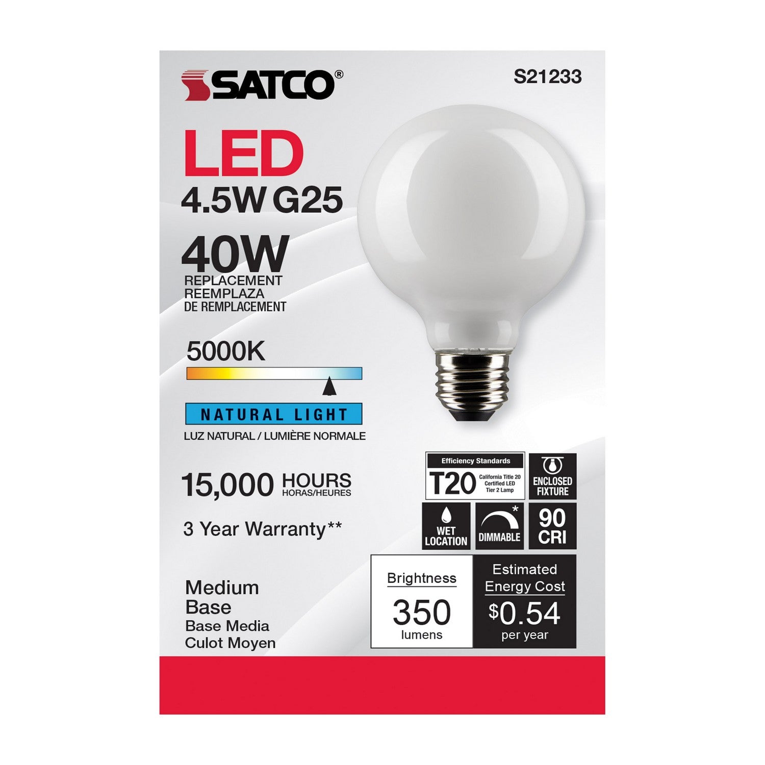 Satco - S21233 - Light Bulb - White