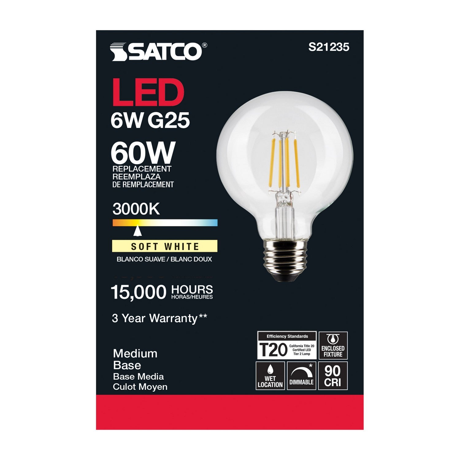 Satco - S21235 - Light Bulb - Clear