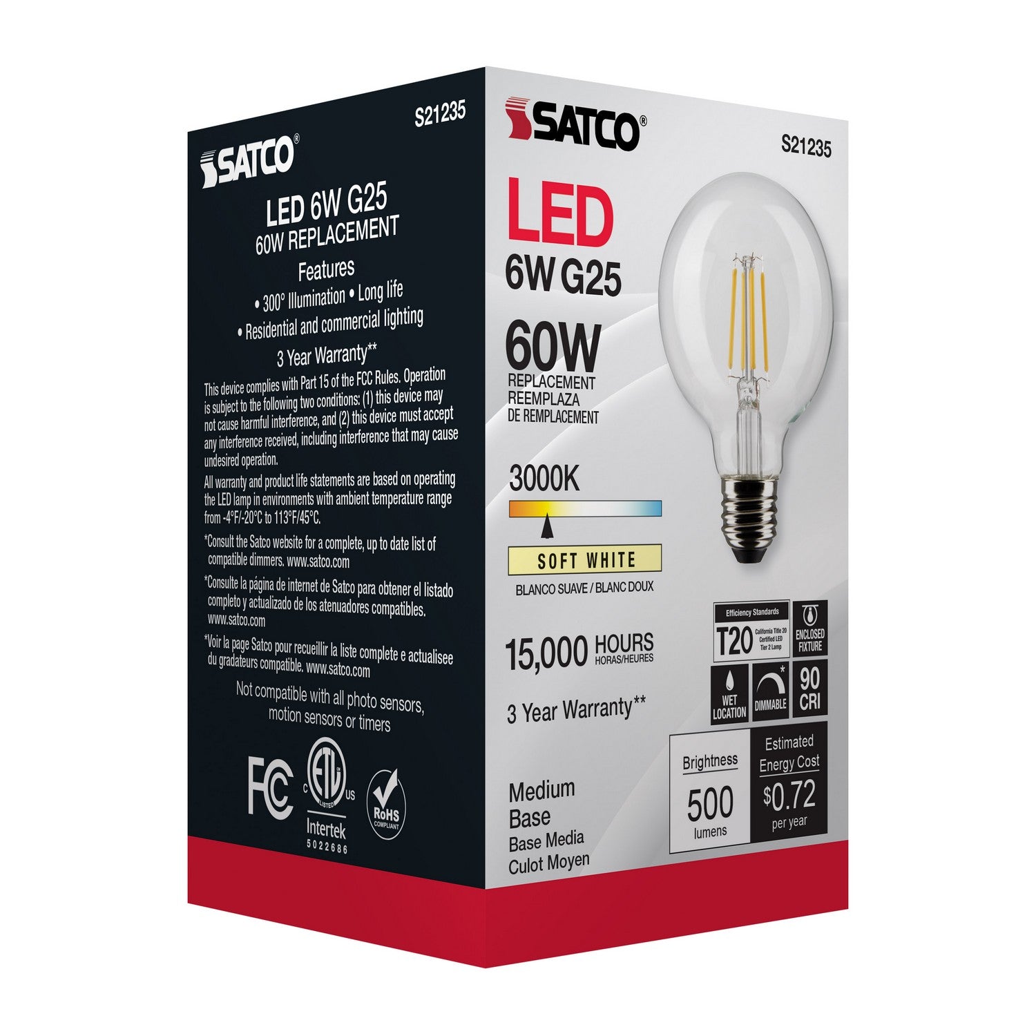 Satco - S21235 - Light Bulb - Clear