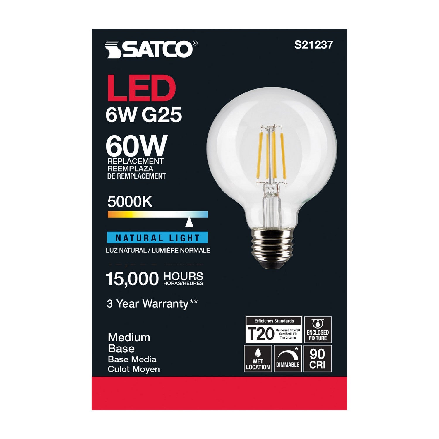 Satco - S21237 - Light Bulb - Clear