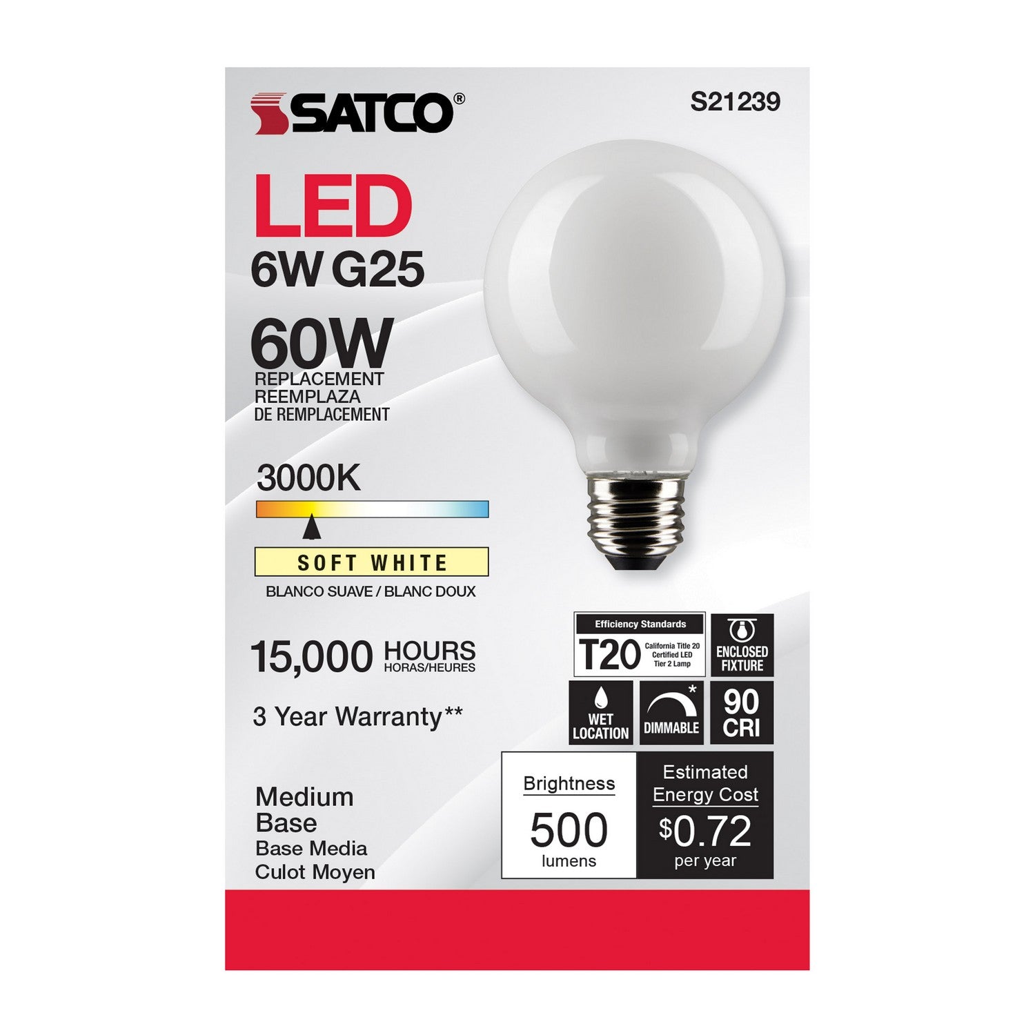 Satco - S21239 - Light Bulb - White