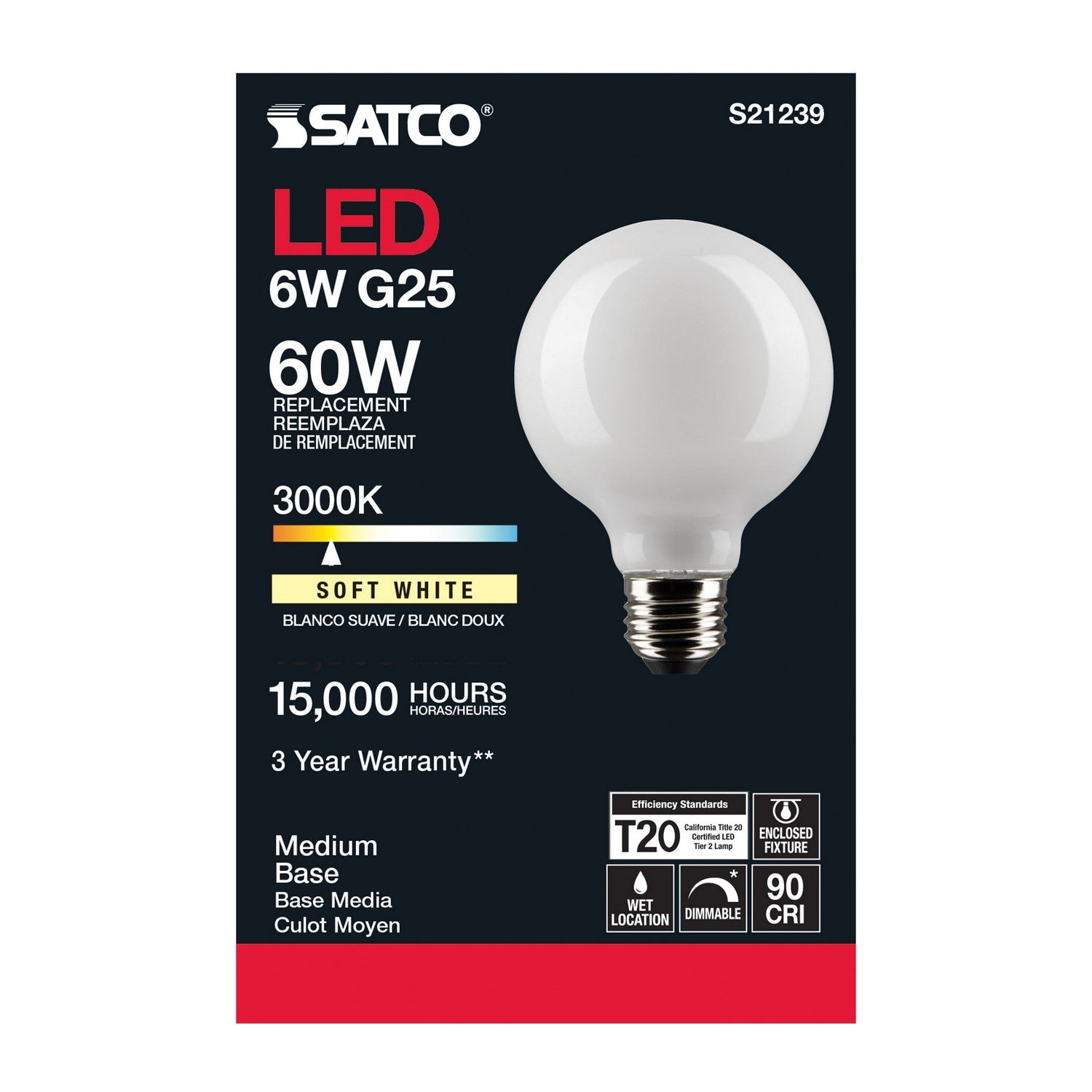 Satco - S21239 - Light Bulb - White