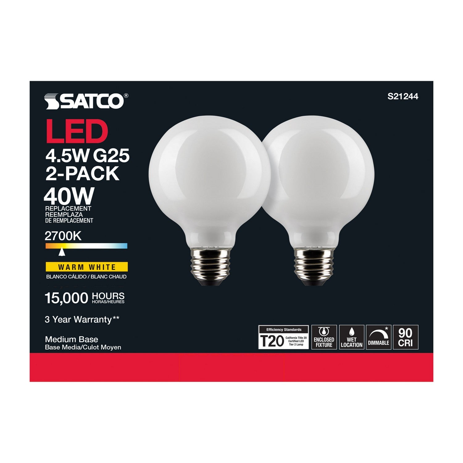 Satco - S21244 - Light Bulb - White