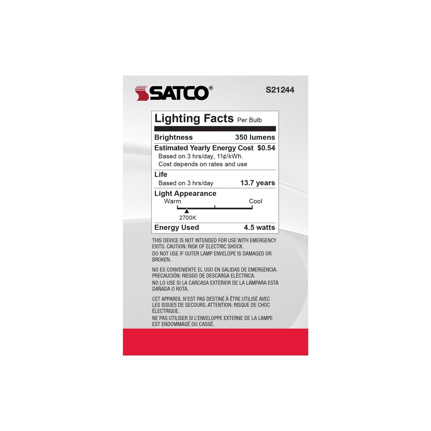 Satco - S21244 - Light Bulb - White