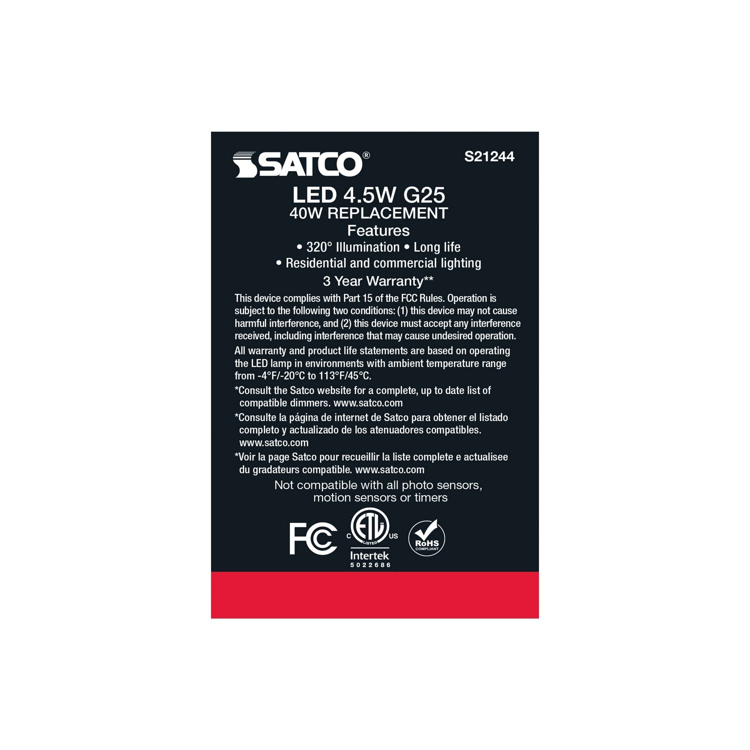 Satco - S21244 - Light Bulb - White