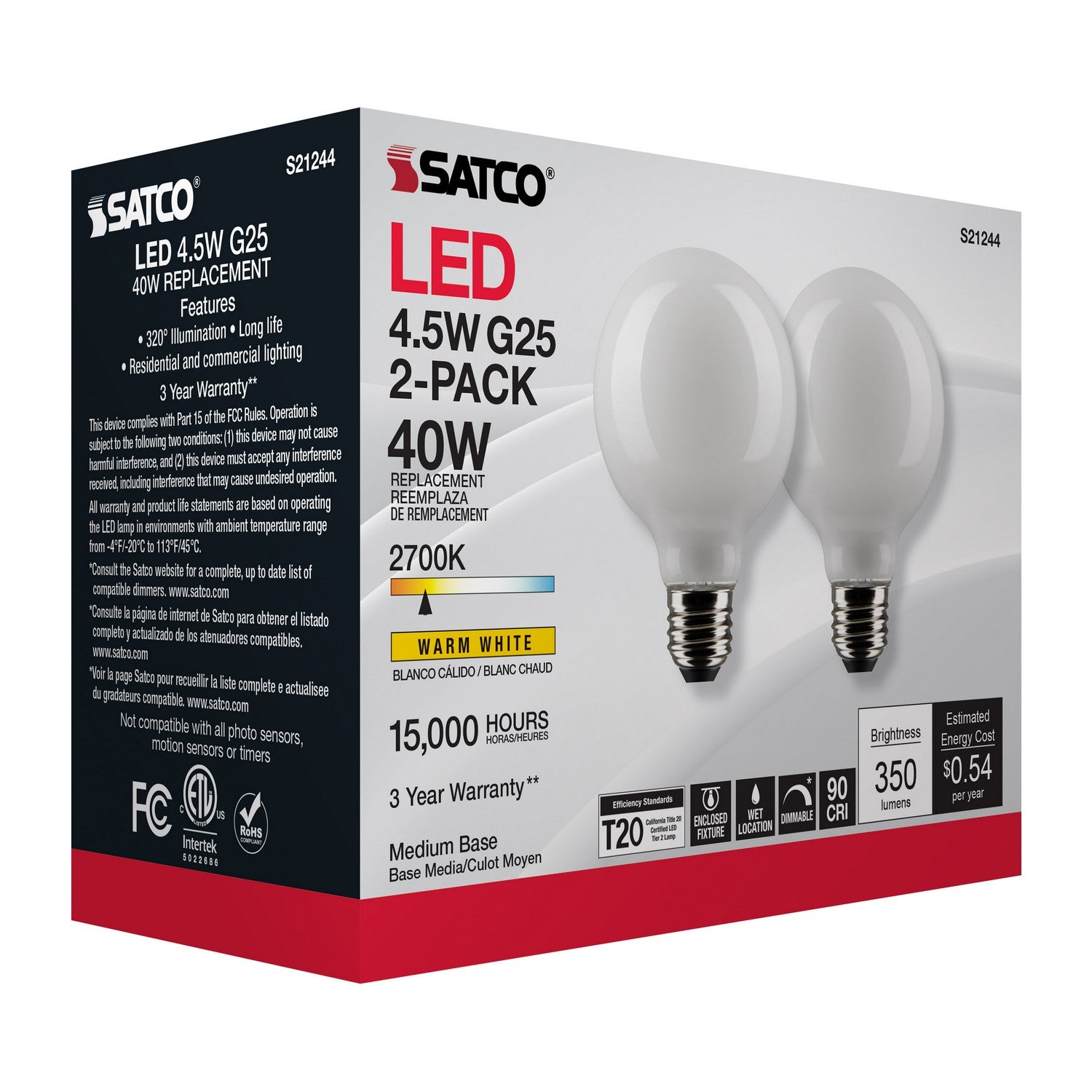 Satco - S21244 - Light Bulb - White