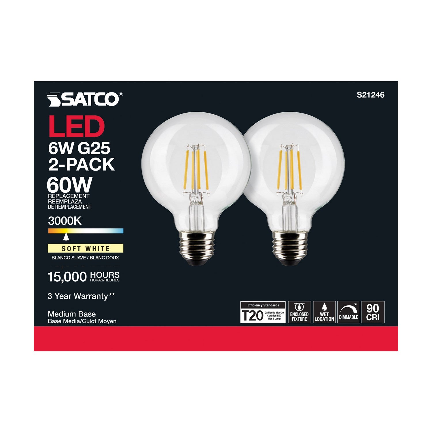 Satco - S21246 - Light Bulb - Clear
