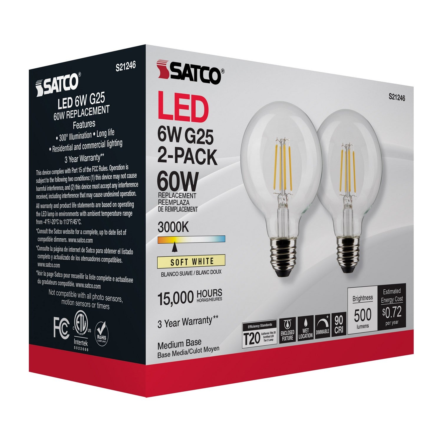 Satco - S21246 - Light Bulb - Clear