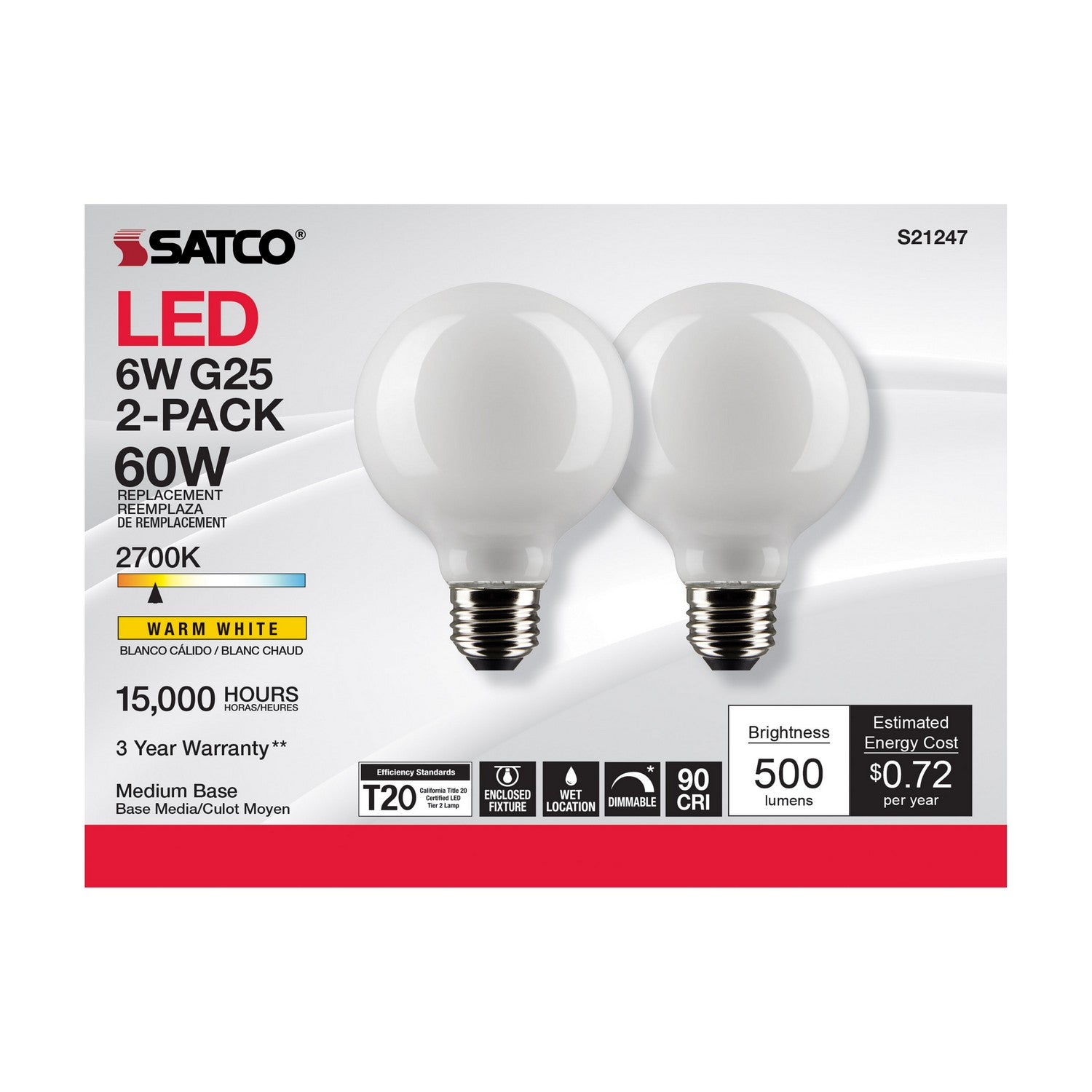 Satco - S21247 - Light Bulb - White