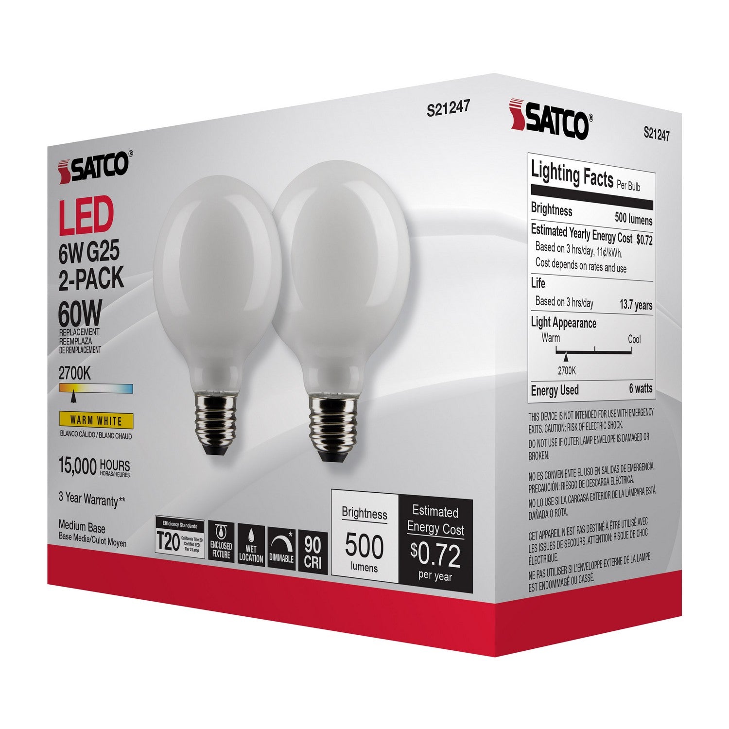 Satco - S21247 - Light Bulb - White