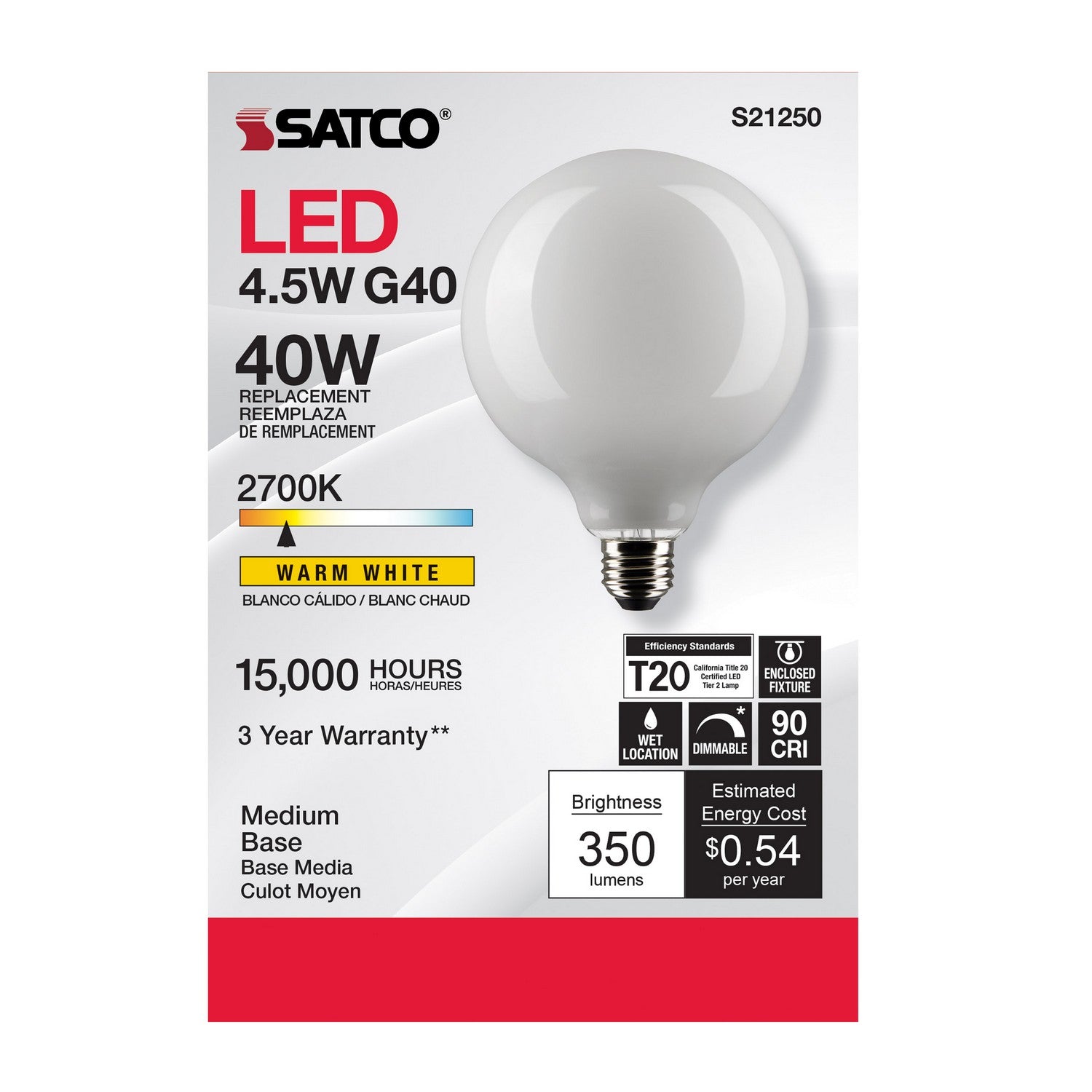Satco - S21250 - Light Bulb - White