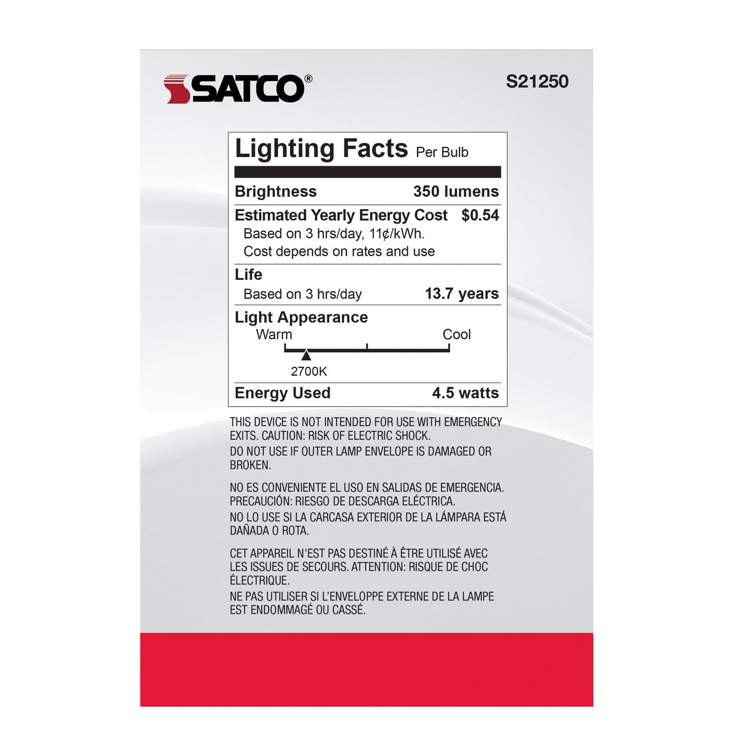 Satco - S21250 - Light Bulb - White
