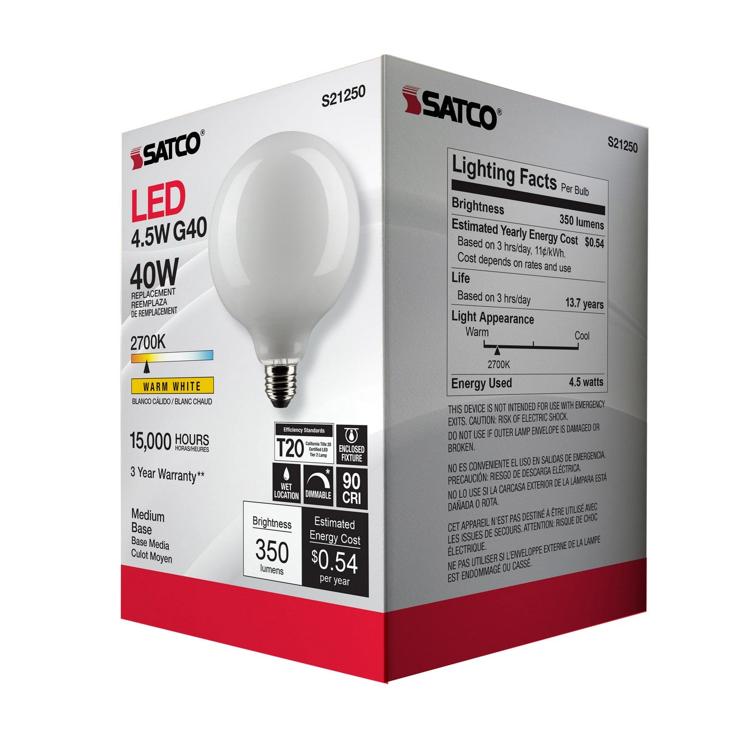 Satco - S21250 - Light Bulb - White