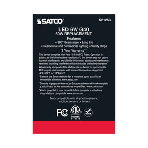 Satco - S21253 - Light Bulb - Clear