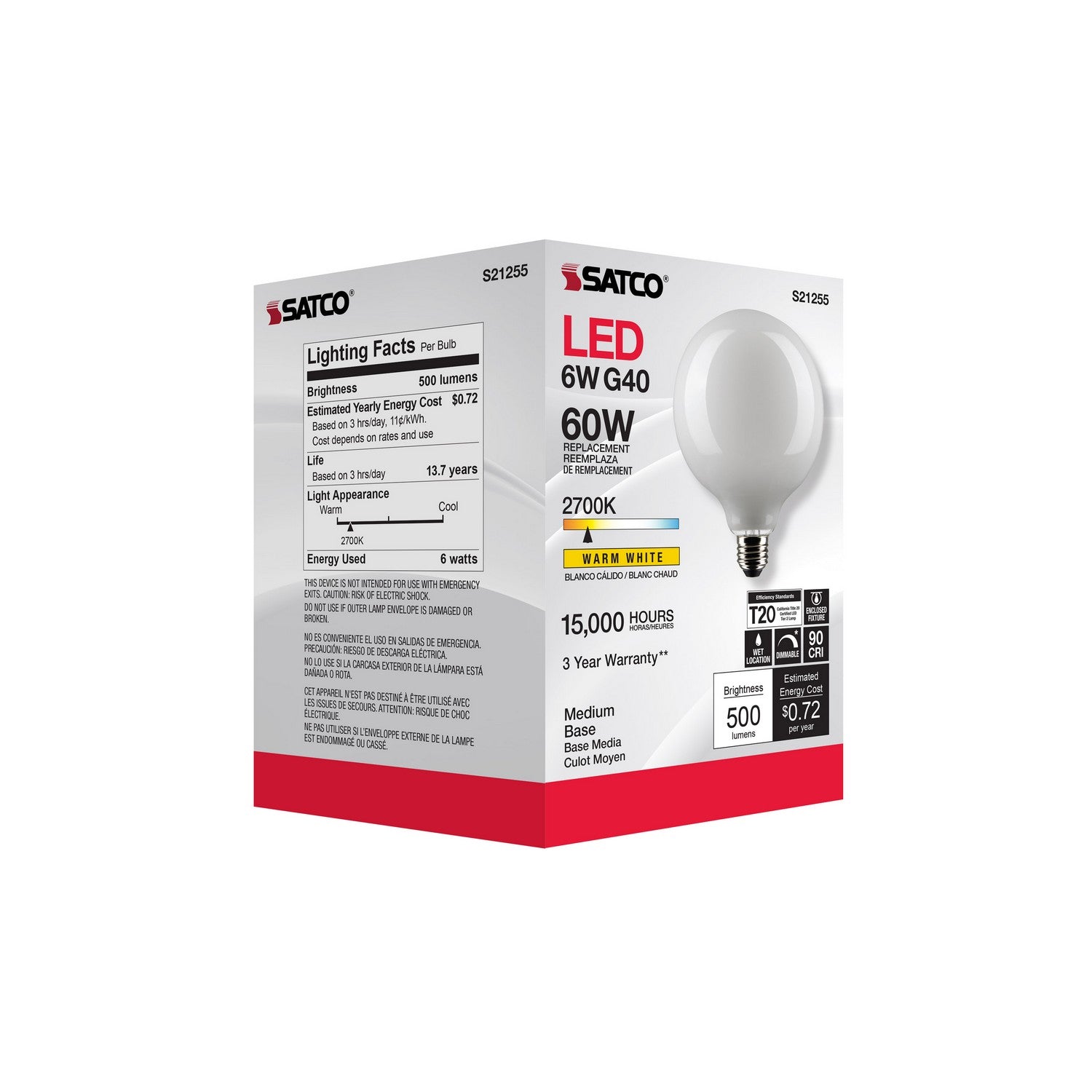 Satco - S21255 - Light Bulb - White
