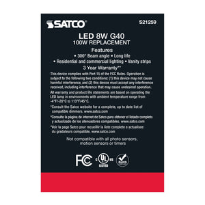 Satco - S21259 - Light Bulb - Clear