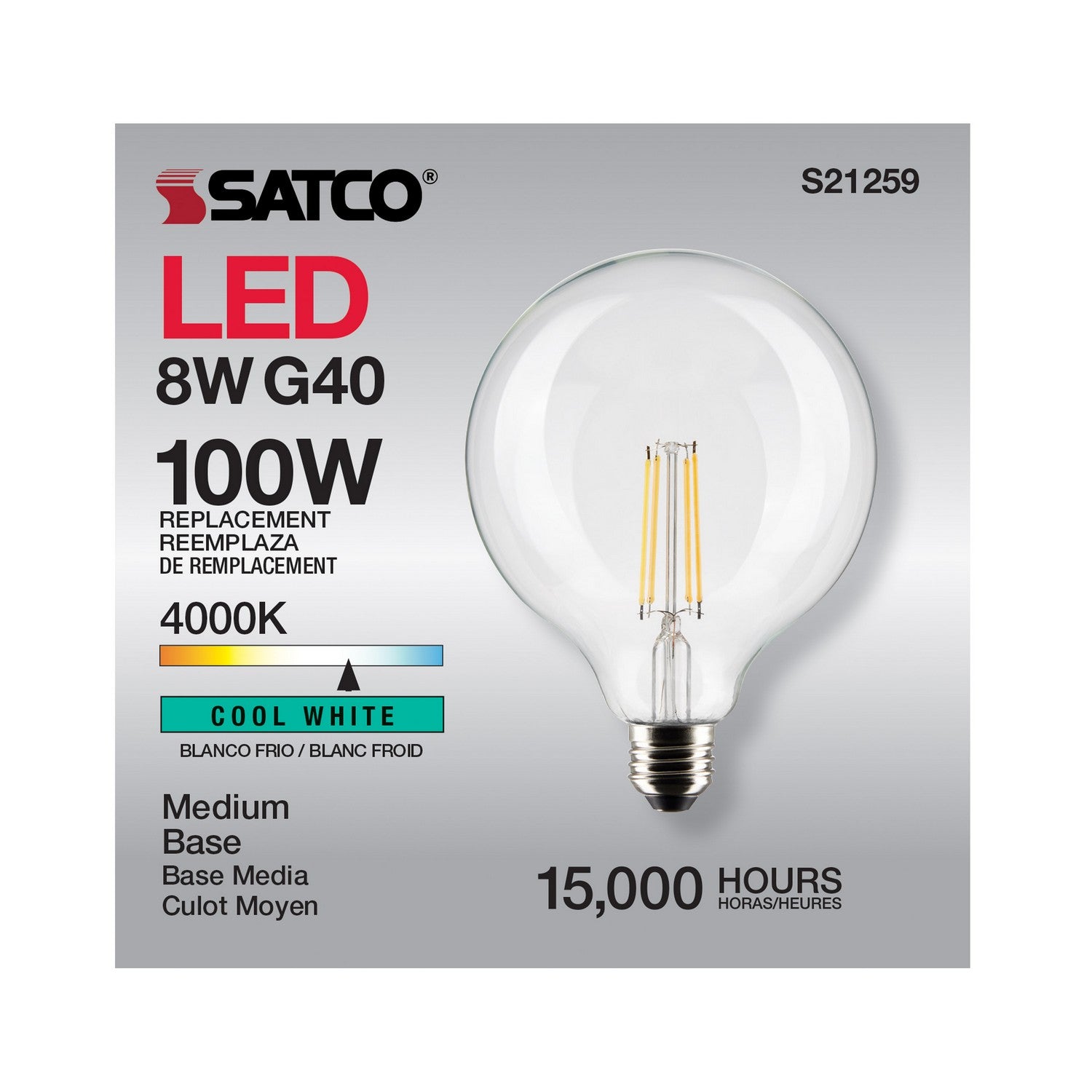 Satco - S21259 - Light Bulb - Clear