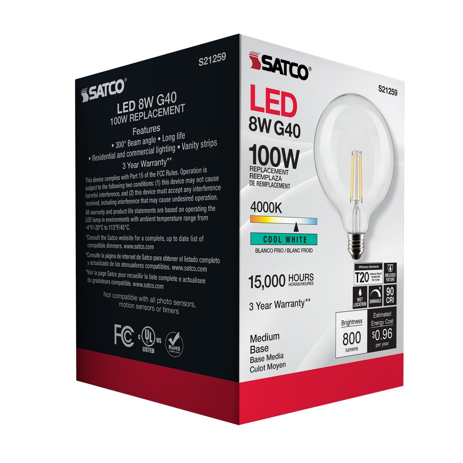 Satco - S21259 - Light Bulb - Clear