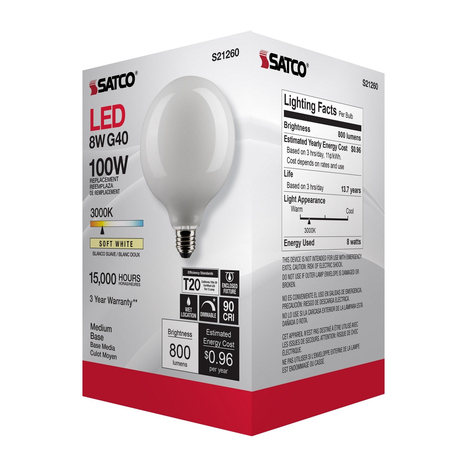 Satco - S21260 - Light Bulb - White