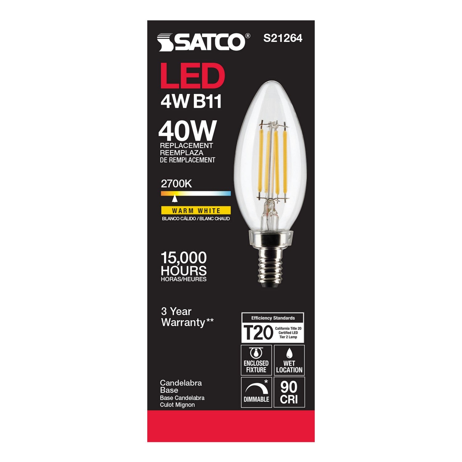 Satco - S21264 - Light Bulb - Clear