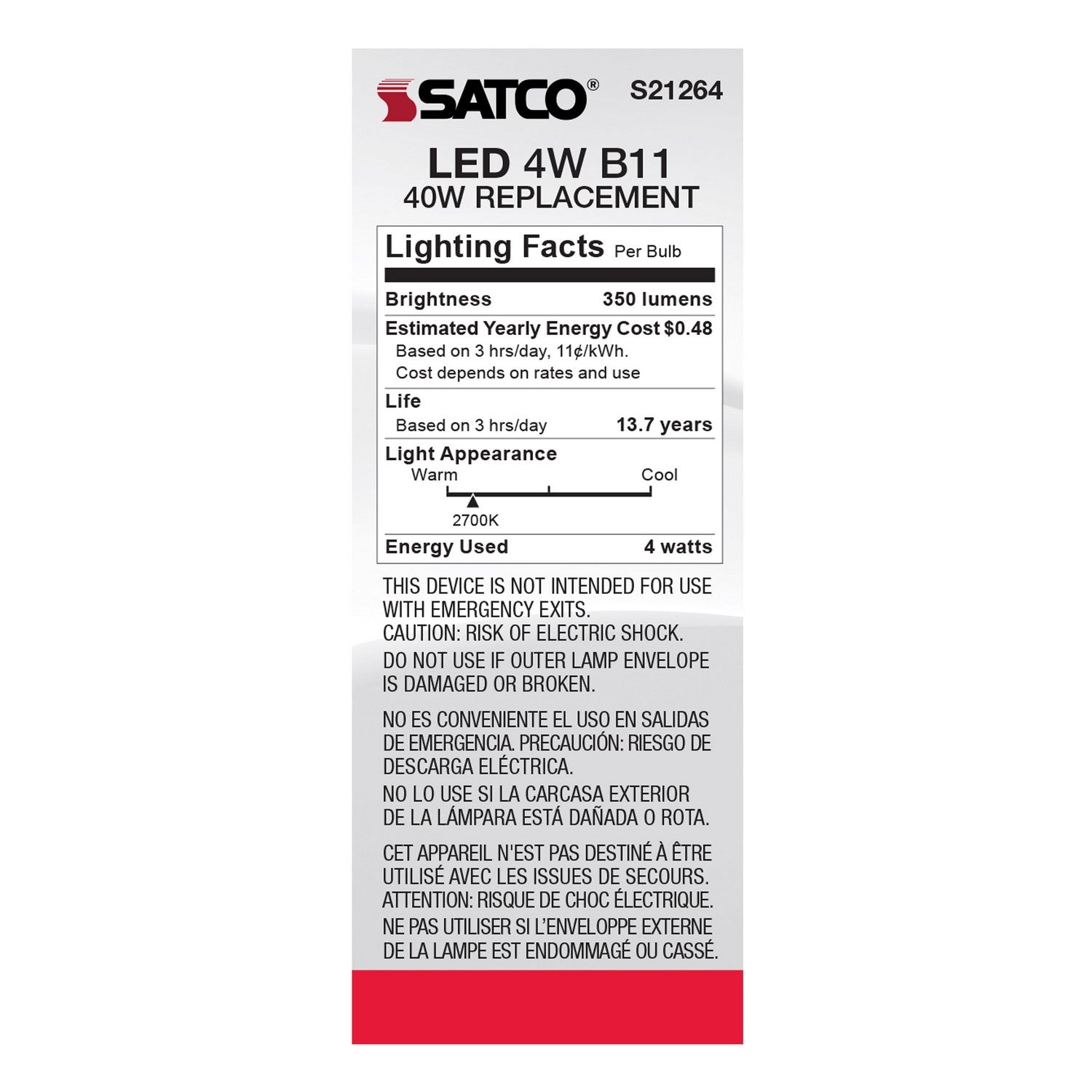 Satco - S21264 - Light Bulb - Clear