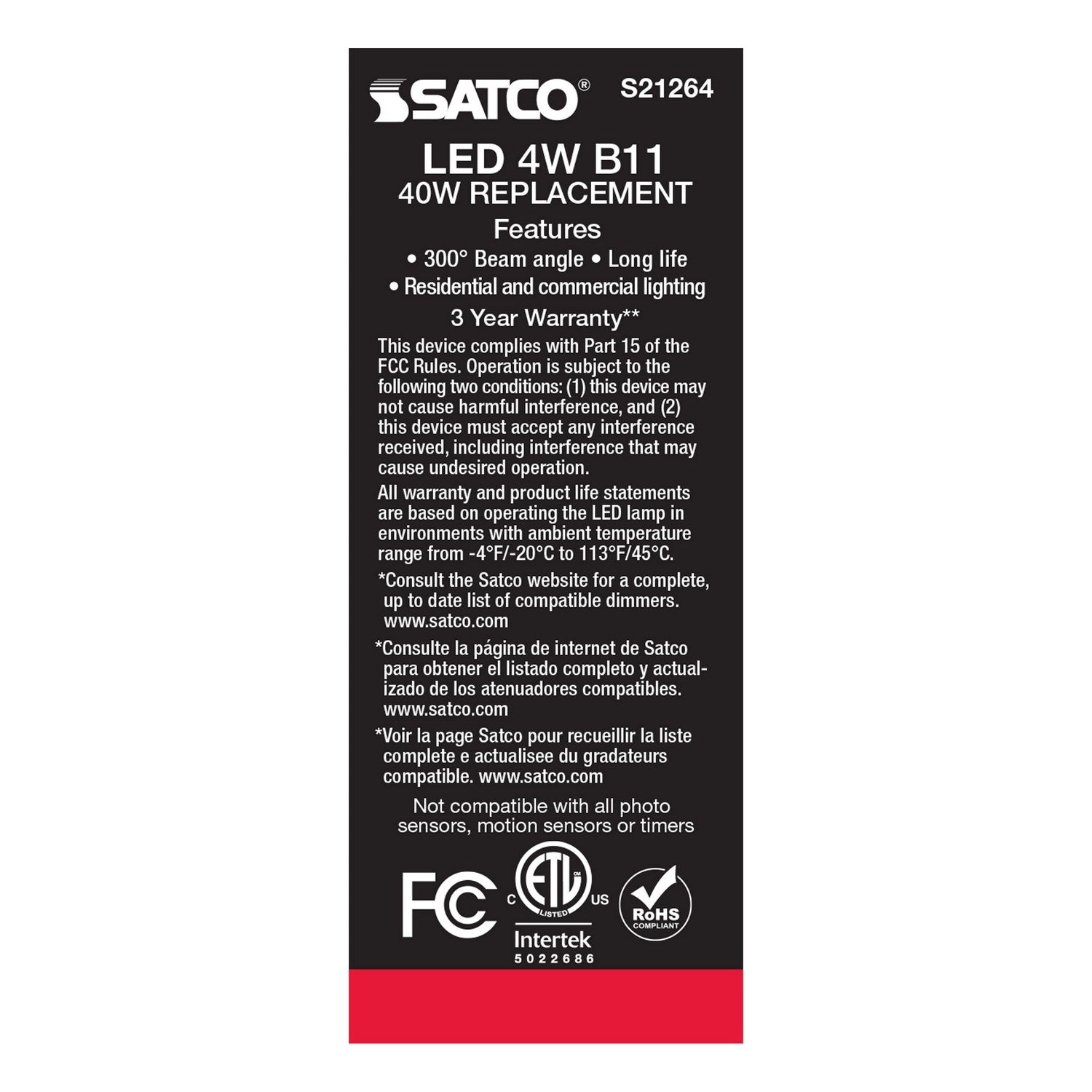 Satco - S21264 - Light Bulb - Clear