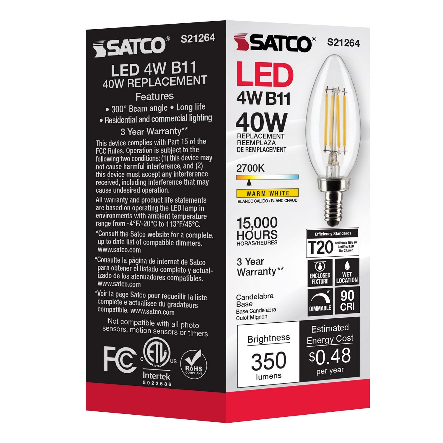Satco - S21264 - Light Bulb - Clear