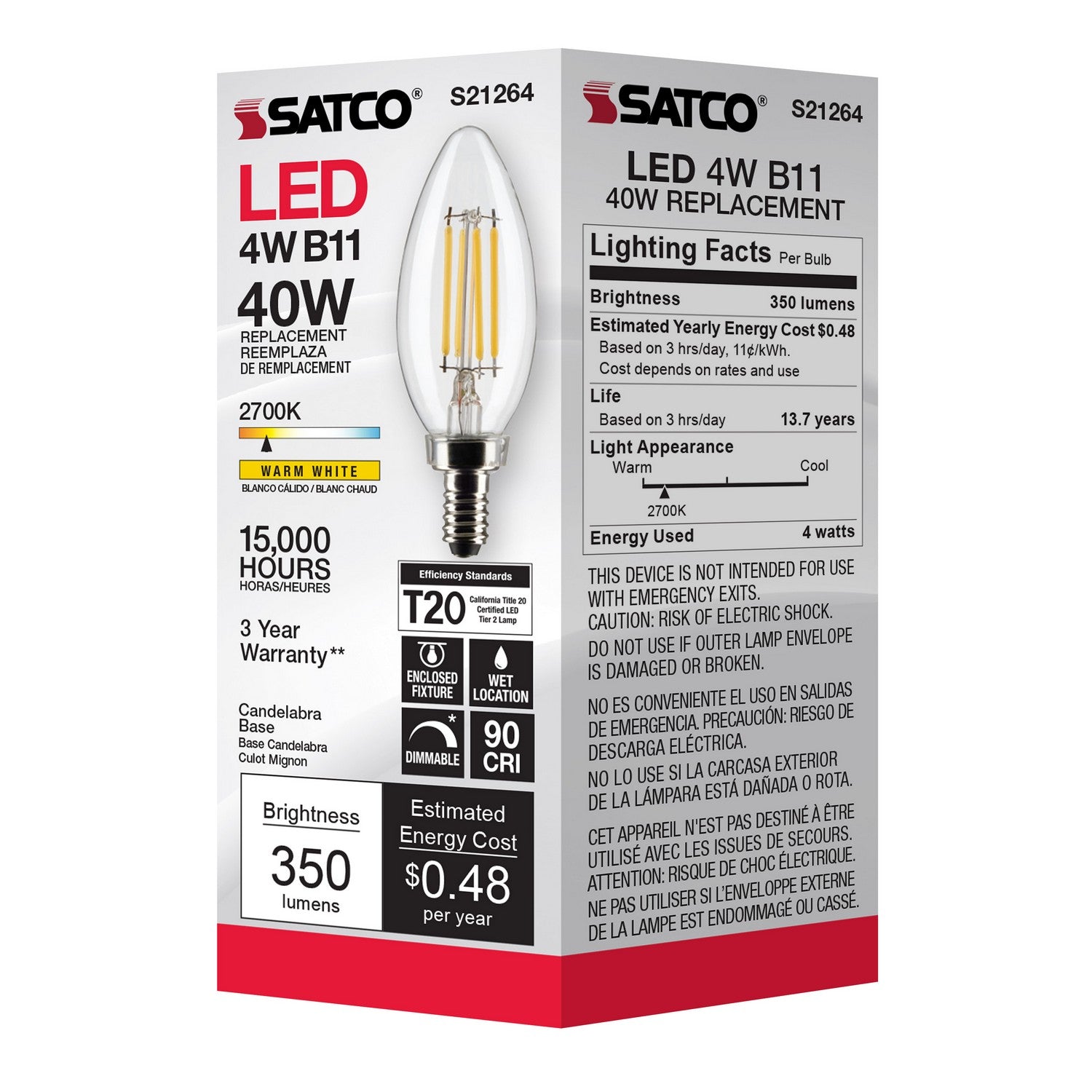 Satco - S21264 - Light Bulb - Clear