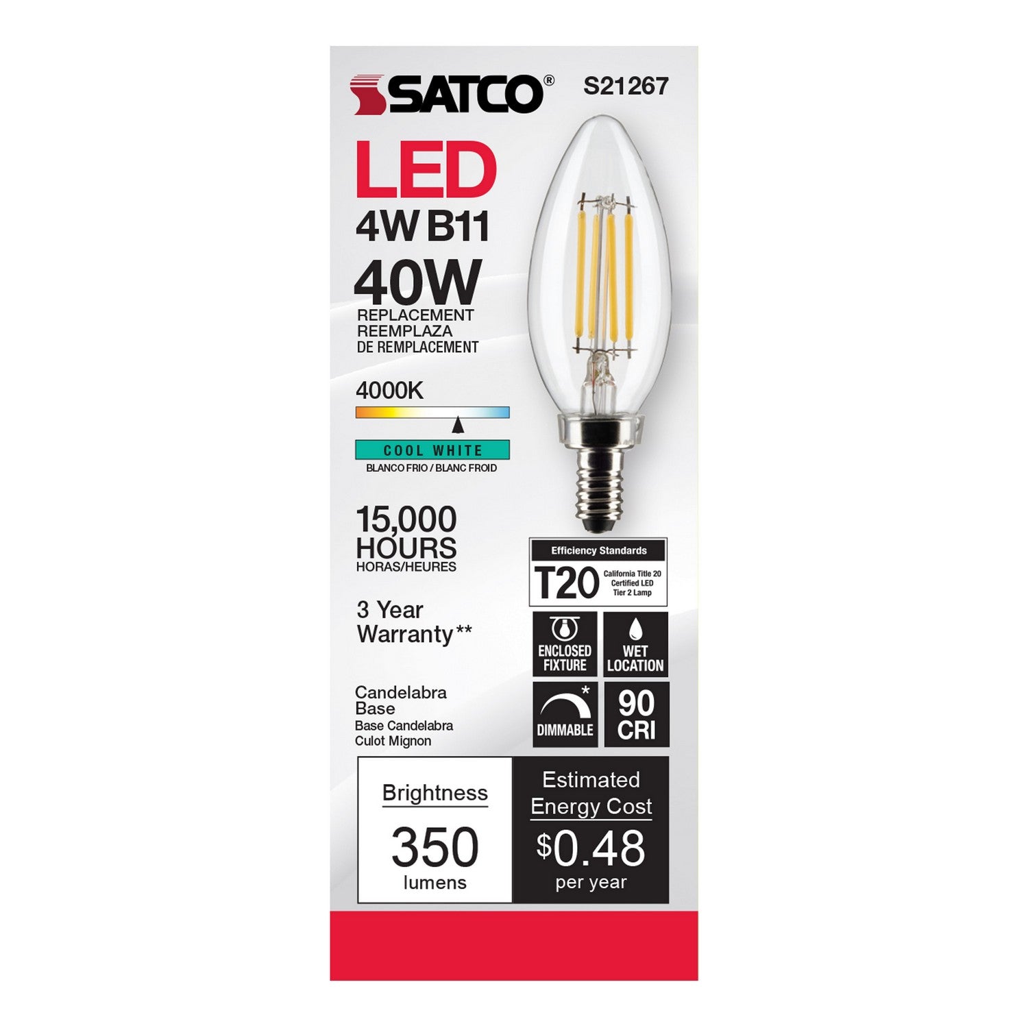 Satco - S21267 - Light Bulb - Clear