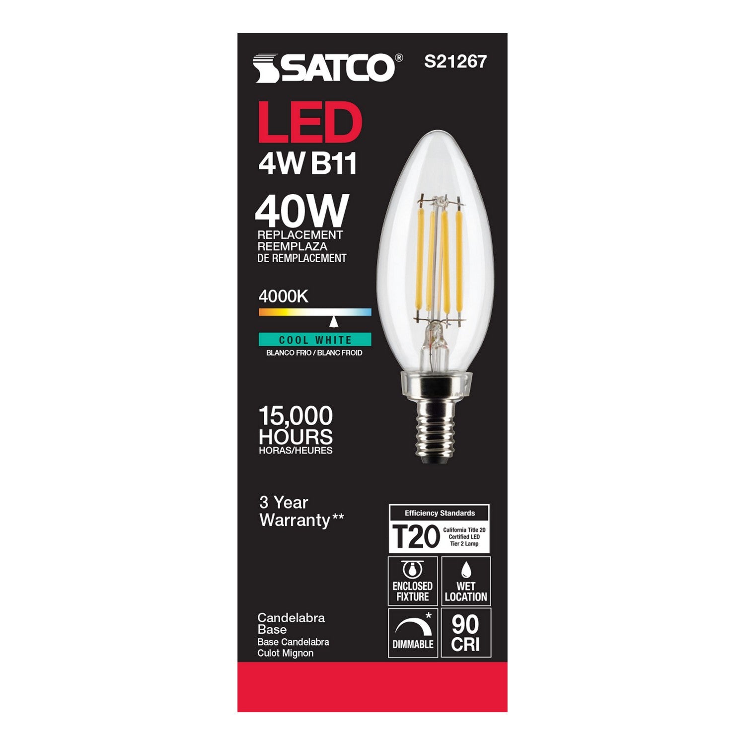 Satco - S21267 - Light Bulb - Clear