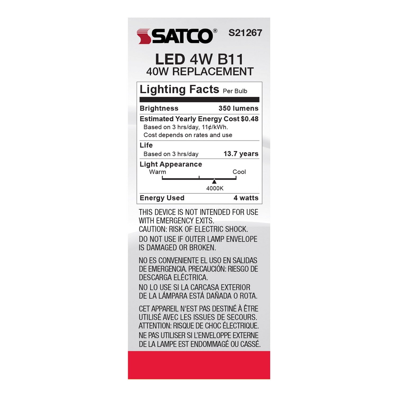 Satco - S21267 - Light Bulb - Clear
