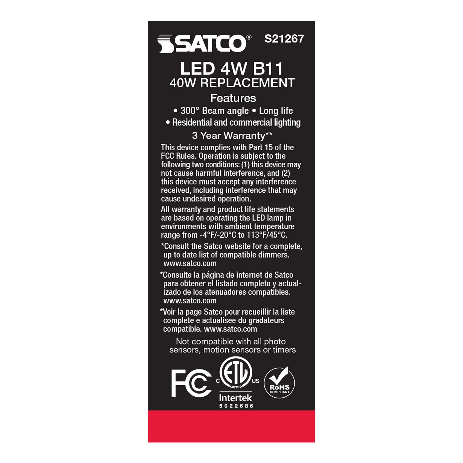 Satco - S21267 - Light Bulb - Clear