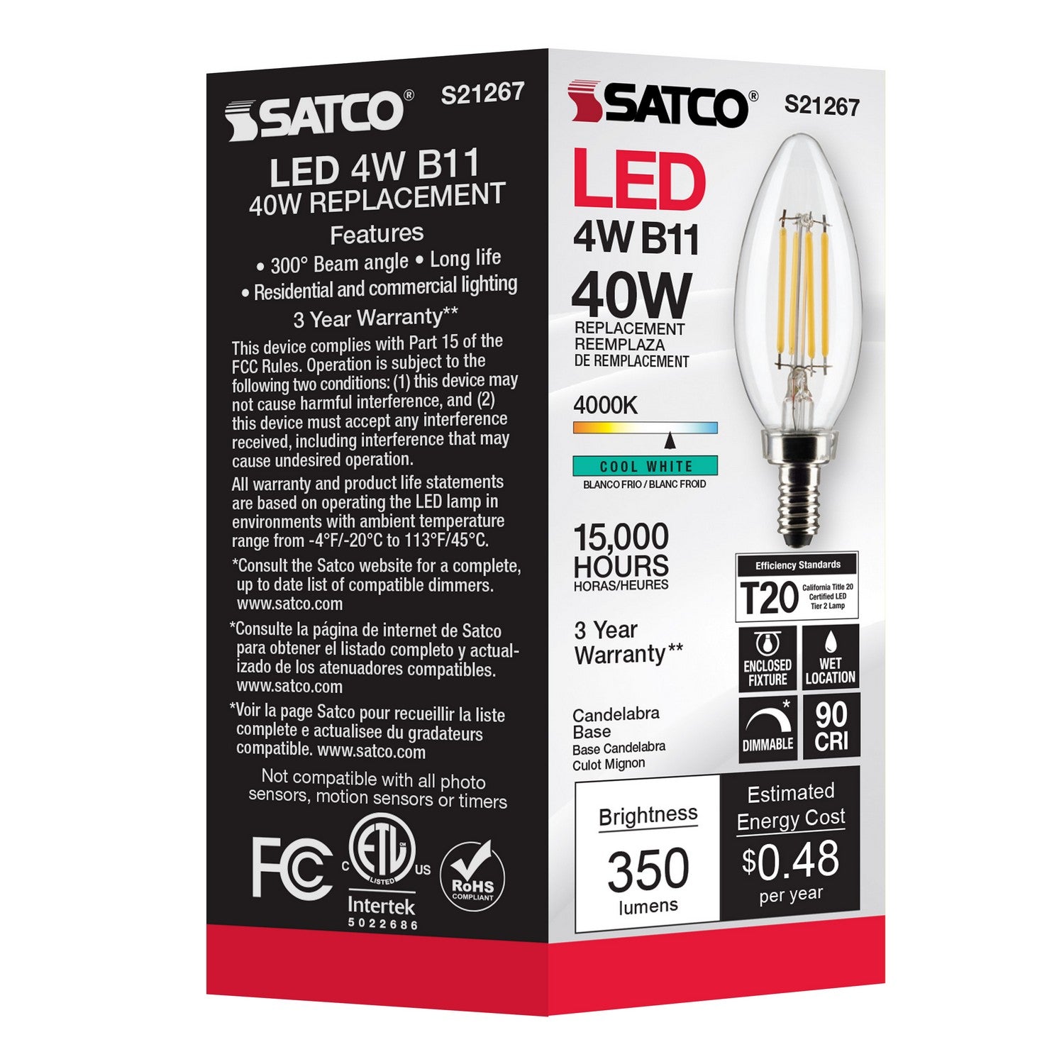 Satco - S21267 - Light Bulb - Clear