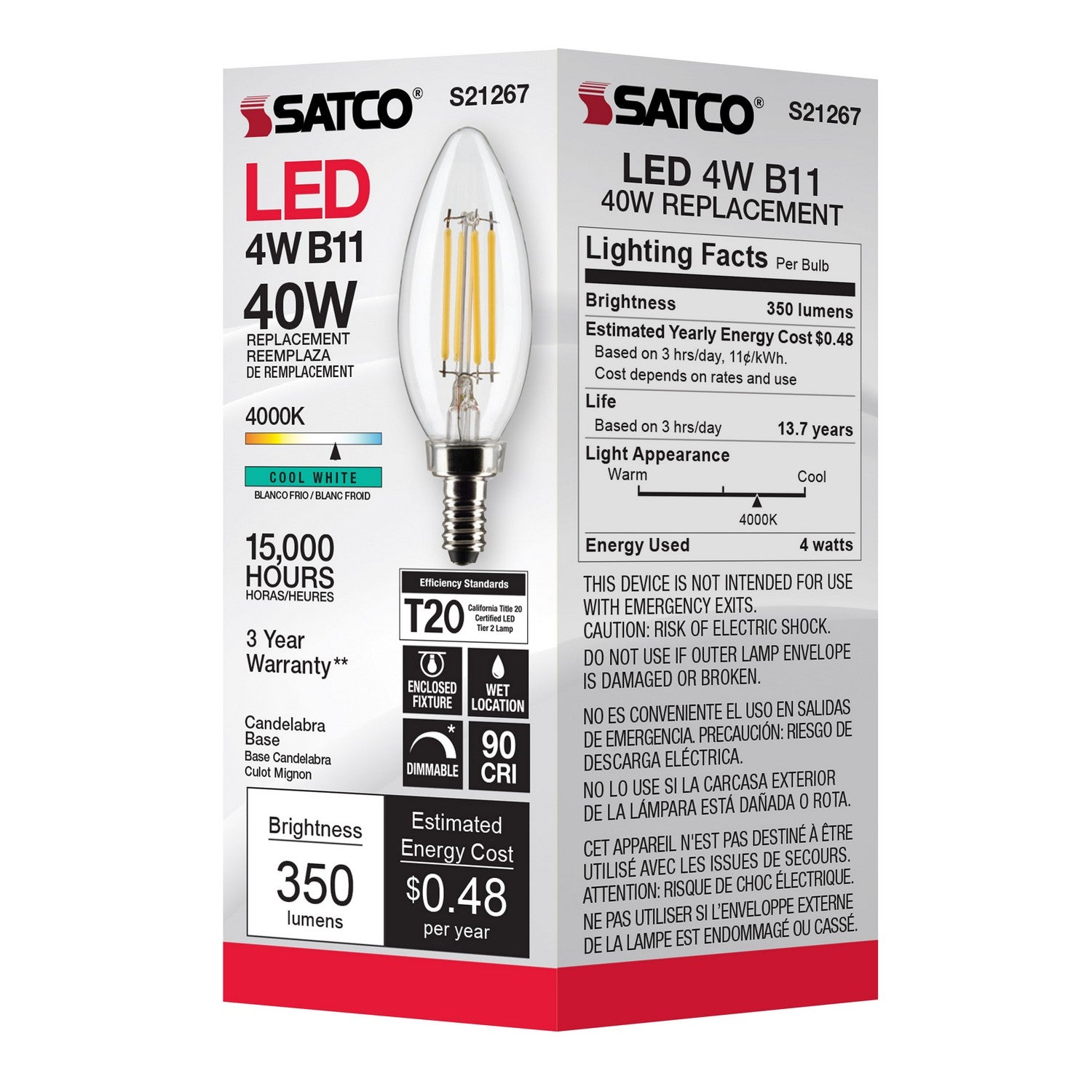Satco - S21267 - Light Bulb - Clear