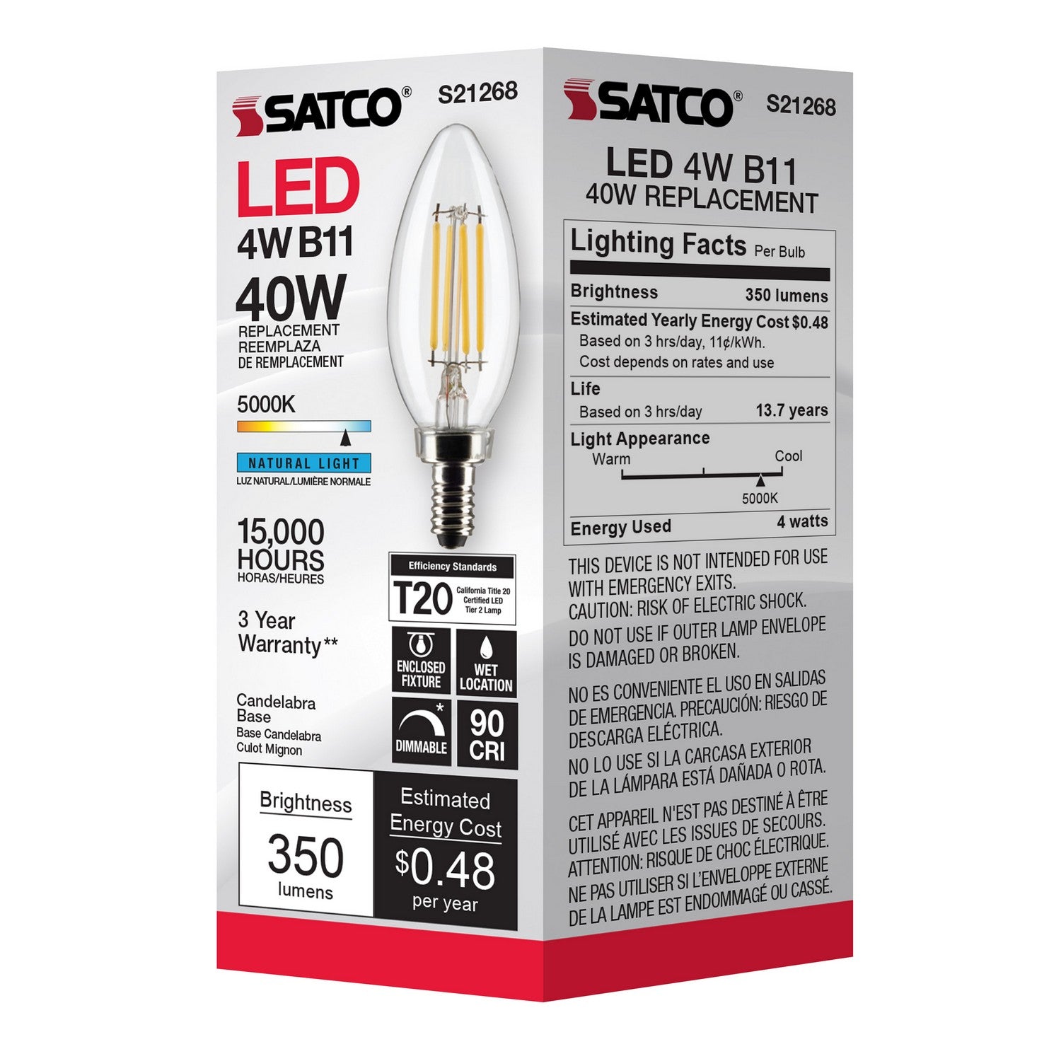 Satco - S21268 - Light Bulb - Clear