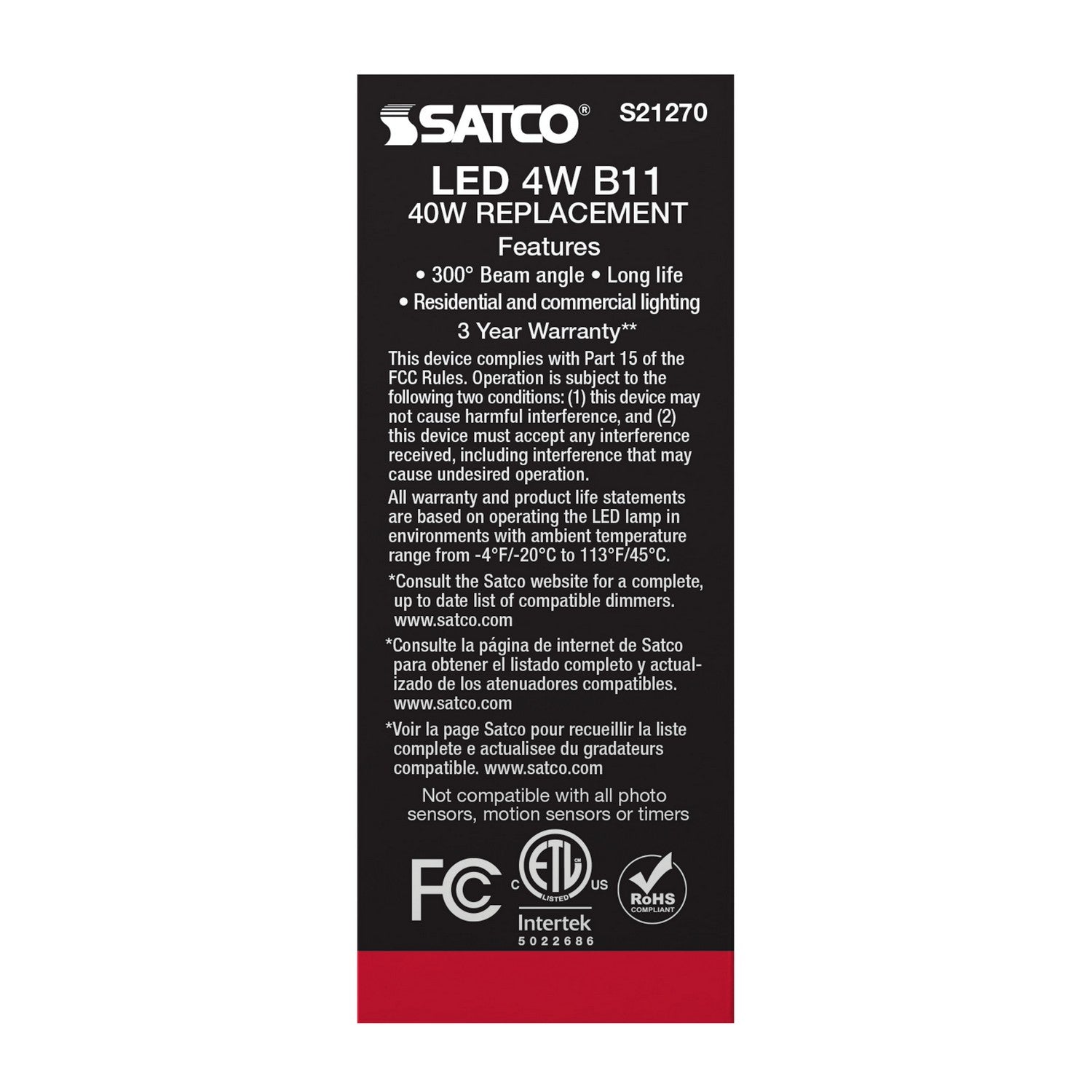 Satco - S21270 - Light Bulb - Frost
