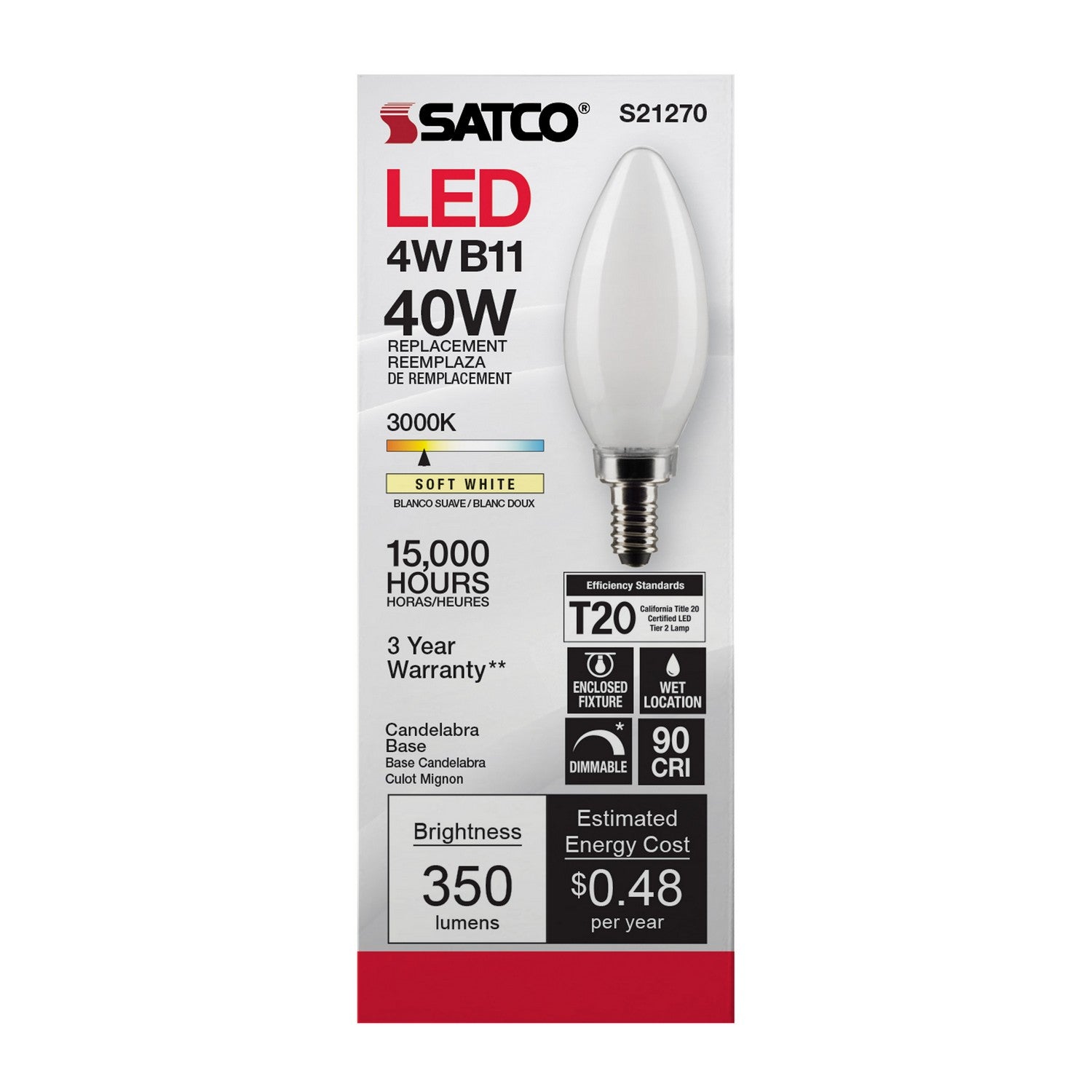 Satco - S21270 - Light Bulb - Frost