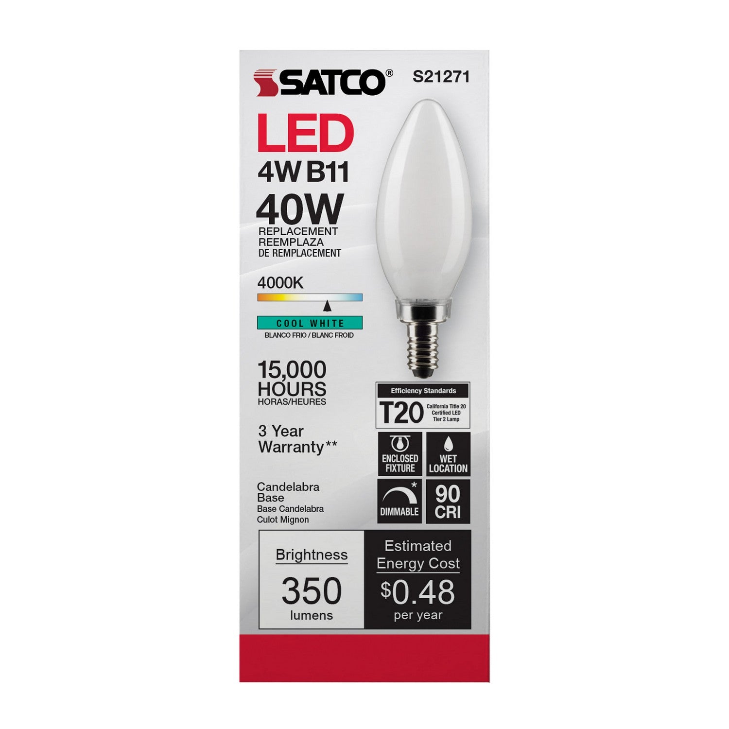 Satco - S21271 - Light Bulb - Frost