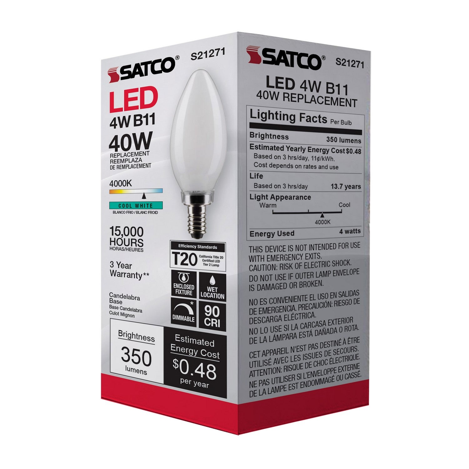 Satco - S21271 - Light Bulb - Frost