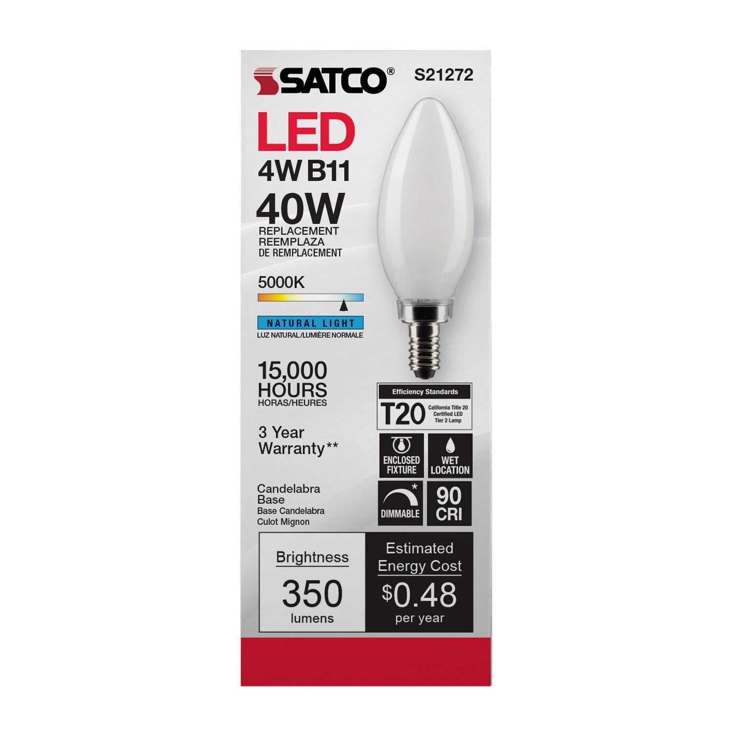 Satco - S21272 - Light Bulb - Frost